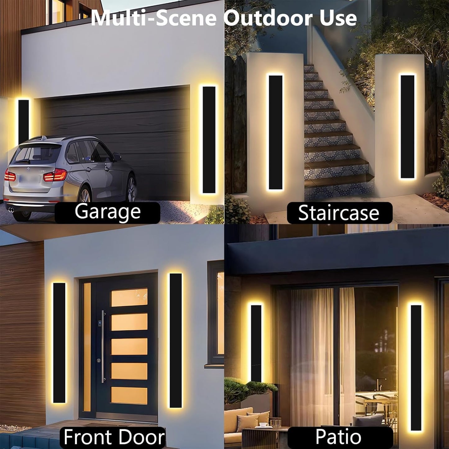 Pedforn 39In Outdoor Wall Sconces  Ip65 Waterproof Outdoor Long Wall Lights  Exterior Lighting Fixtures For Garage Patio Porch  Black Linear Dimmable Led Wall Light For House(4.33In Width)