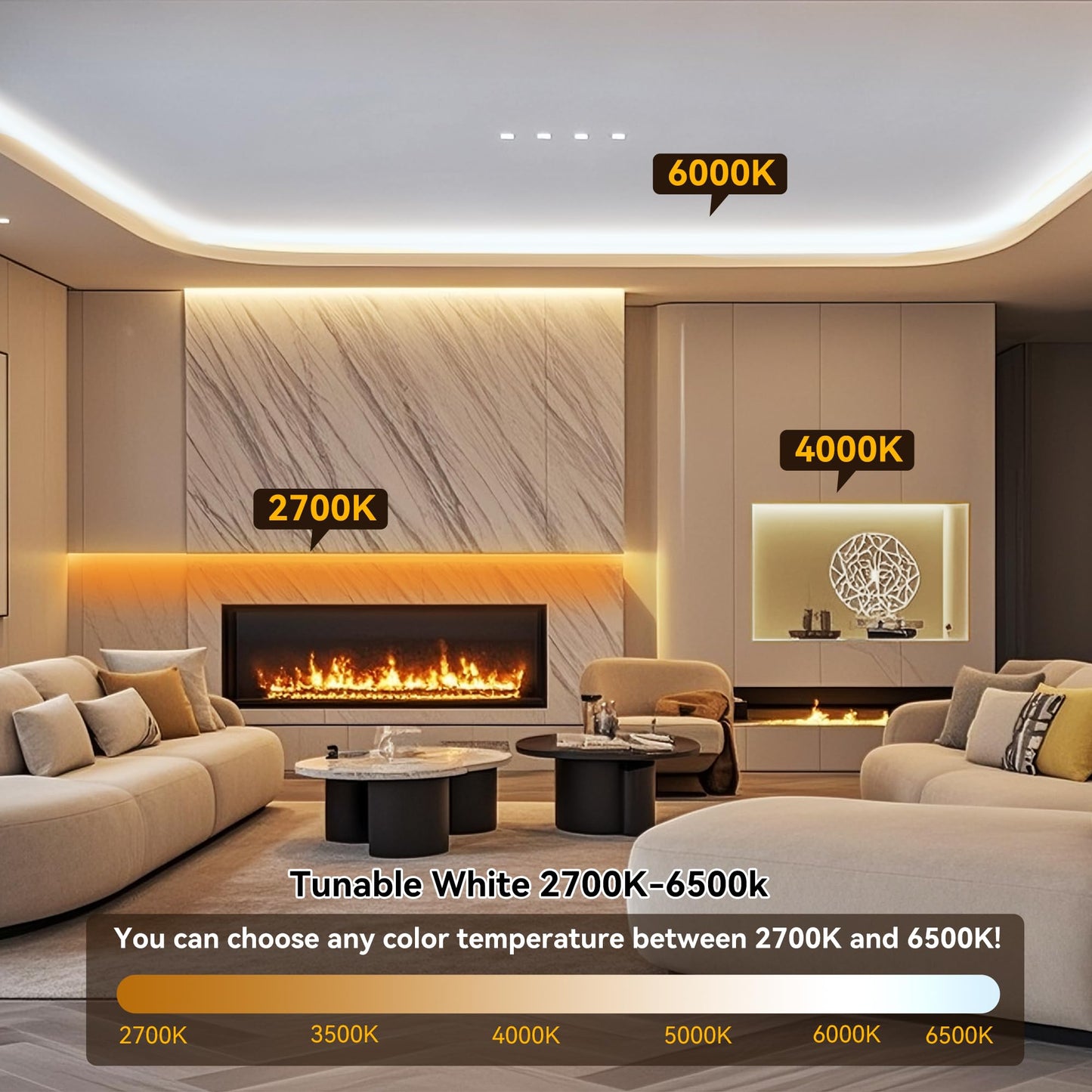 Pandery Cob Led Strip Light Cct Dimmable Strips Light 2700K-6500K 24Ft/7.5M 8Mm Wide Cri90+ 24V Led Strips Kit With Bluetooth App Control/Music Mode For Bedroom Kitchen Diy Lighting