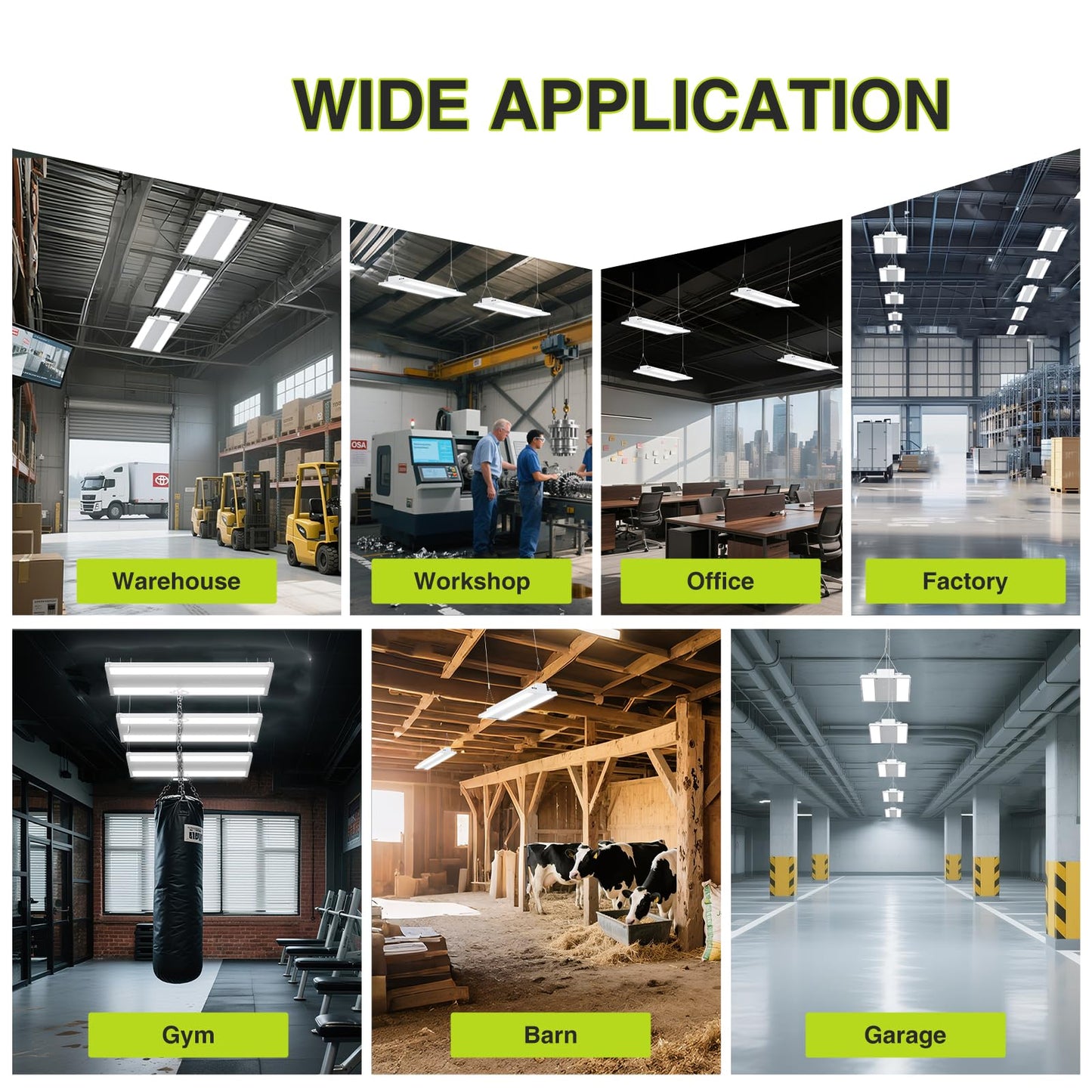 Led Linear High Bay Shop Light With Motion Sensor 300W  Larger Central Lighting Area  45000Lm  120-277V  0-10V  5000K  Commercial Linear High Bay Led Shop Lights For Warehouse Industrial  4 Pack  Ul