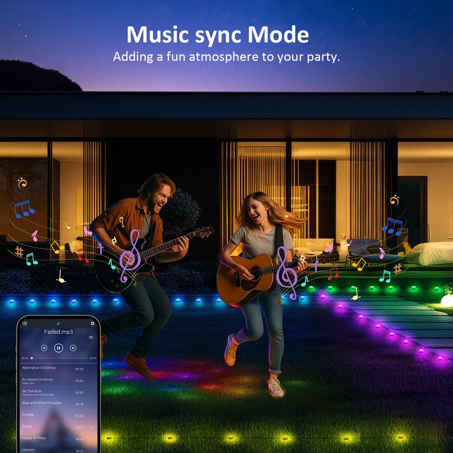 Ivrich Outdoor Ground Lights  50Ft Smart Rgb Outdoor Light With Color Changing  Remote & App Control  Ip68 Waterproof  Music Sync  Timer Function  Pathway Lights Patio Deco For Lawn Yard Garden