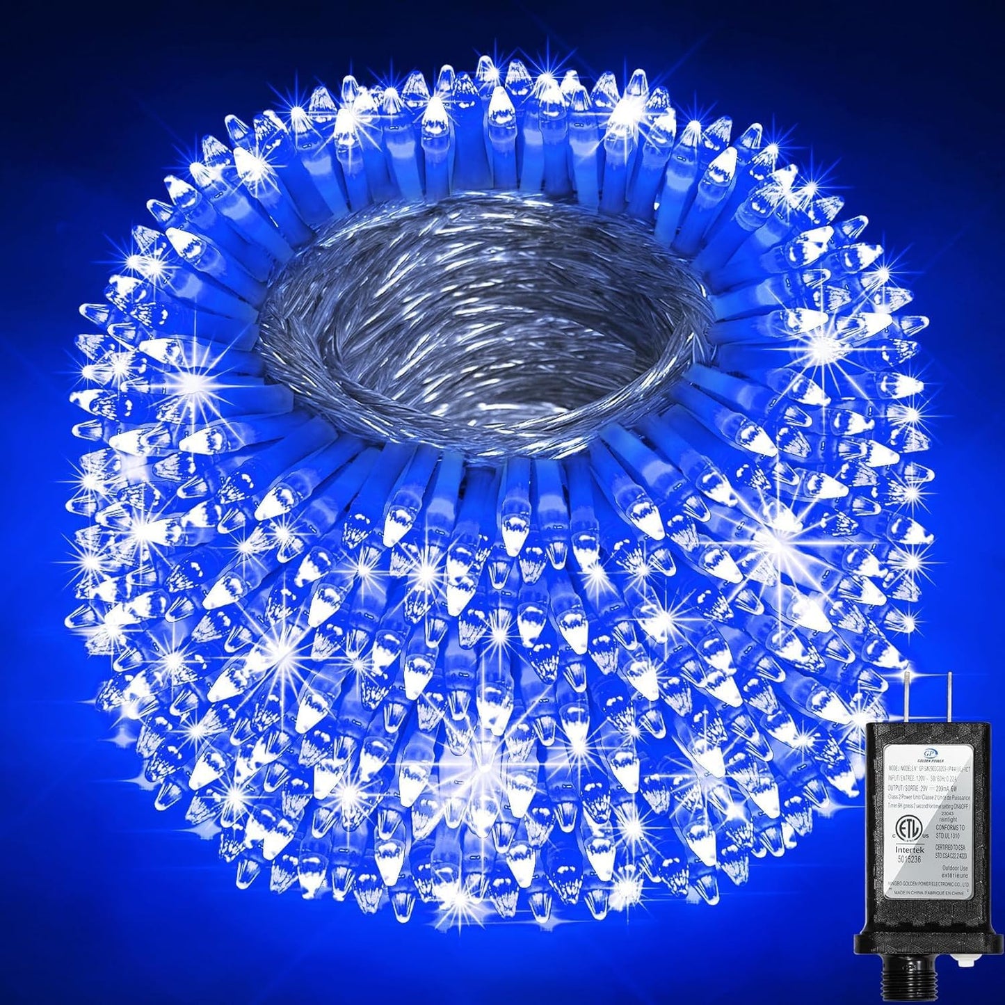 750 Led 240Ft Christmas String Lights Outdoor  12 Pro Modes And Timer Memory & Brightness  Plug In Outdoor Waterproof Clear Wire Twinkle Light For For Xmas Yard Tree Wedding Party Decor (Blue)