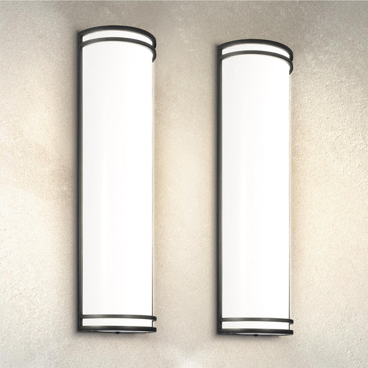 ASD 24 Inch LED Outdoor & Indoor Wall Mount Light Fixture - Matte Black Modern Wall Sconce Lighting - 25W 120-277V 3000K 4000K 5