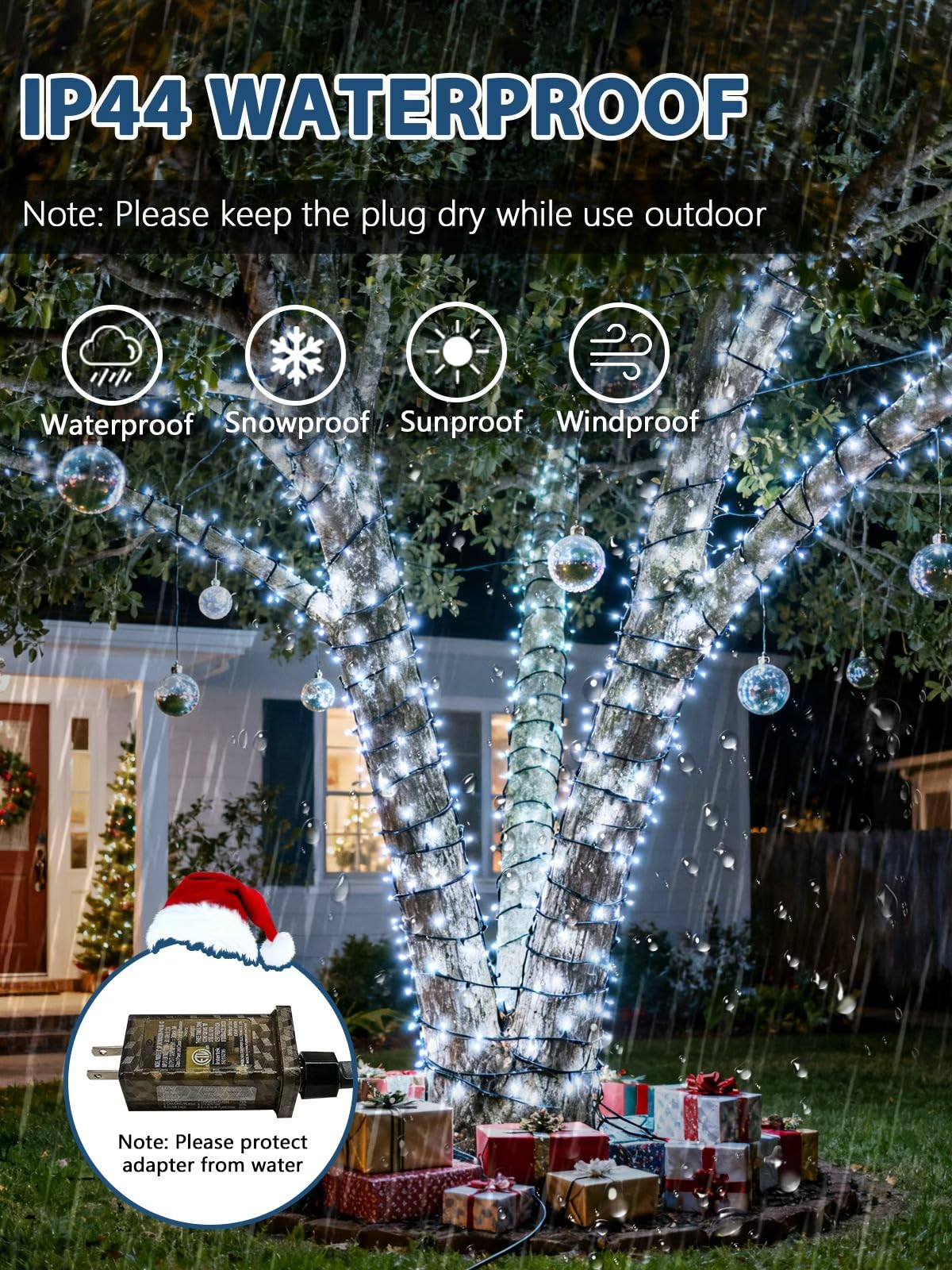 Voice Controlled Christmas Lights With Remote  264 Ft 800 Led String Lights Indoor Outdoor With 12 Modes 3 Timers  Dimmable Twinkle Light Plug In Waterproof For Xmas Tree Party Decor  Cool White