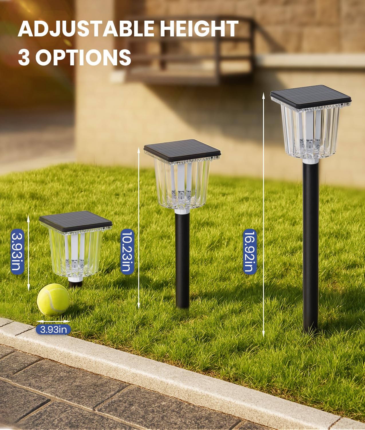 Super Bright Solar Pathway Lights Outdoor Powered Adjustable Warm&Cool White Waterproof Ip65 Garden Decor Landscape Lighting Outside For Yard/Patio/Walkway/Driveway/Landscape (Obsidian Black  6 Pack)