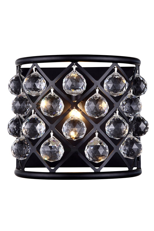 Elegant Lighting 1-Light Wall Sconce, 11.5in x 10.5in, Mocha Brown Finish, Crystal, Model 1214W11MB/RC