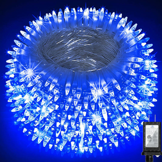 Quhuatu 750 Led Chrstmas Lights  240Ft Outdoor Christmas String Lights With 12 Modes  Blue Led String Lights With Timer Dimmable Waterproof For Outside Tree Fence Garden Xmas Wedding Party Decor Blue