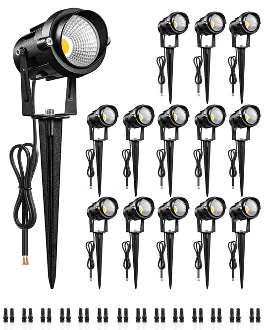 Wilawels 6W 700Lm Low Voltage Landscape Lighting  12V Ac/Dc 3000K Warm White Led Low Voltage Landscape Lights  Ip65 Waterproof Outdoor Spotlights With Connectors For Garden Tree Yard 14Pack W01Slp1406