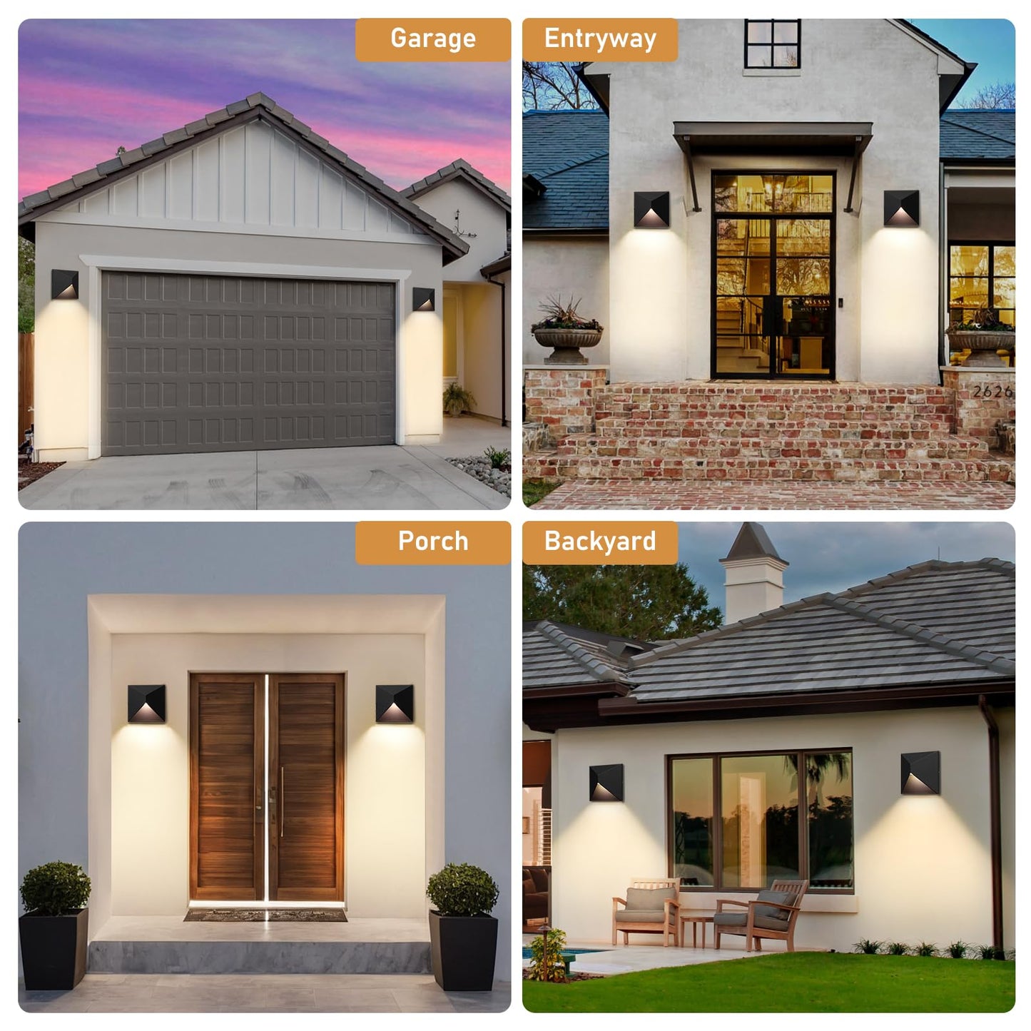 Outdoor Light Fixture Wall Mount With 3 Lighting Modes  Led Exterior Lighting Fixtures For Outside  Modern Front Porch Lights  Waterproof Black Wall Sconce For House  Patio  Garage  Doorway  Entryway