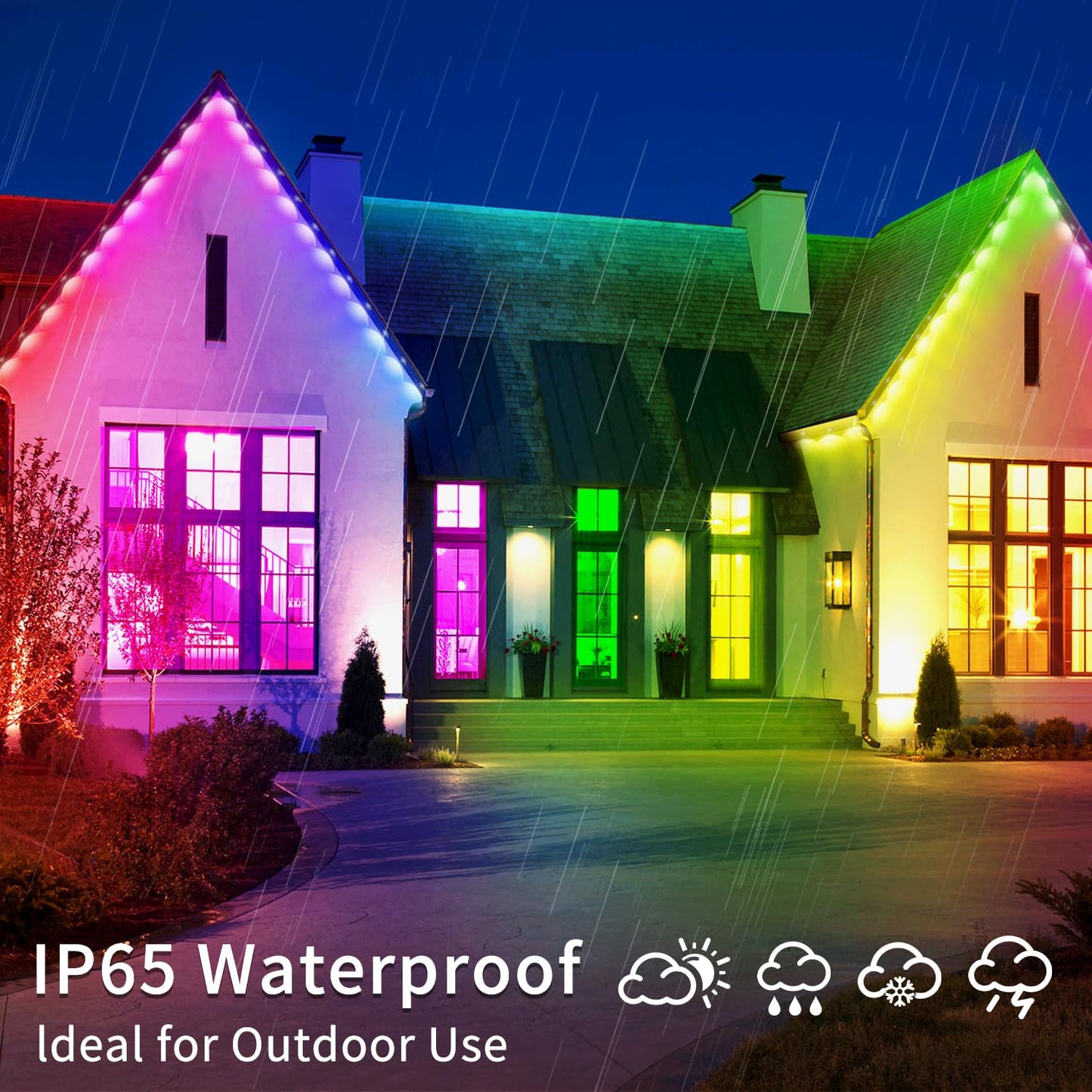 Yocrostar Permanent Outdoor Lights 200Ft Smart Outside Rgb Led Christmas Light  App Control Remote Ip67 Waterproof Eternity Eaves Lighting For Halloween House Patio Decor  Garden Decor  Decorations