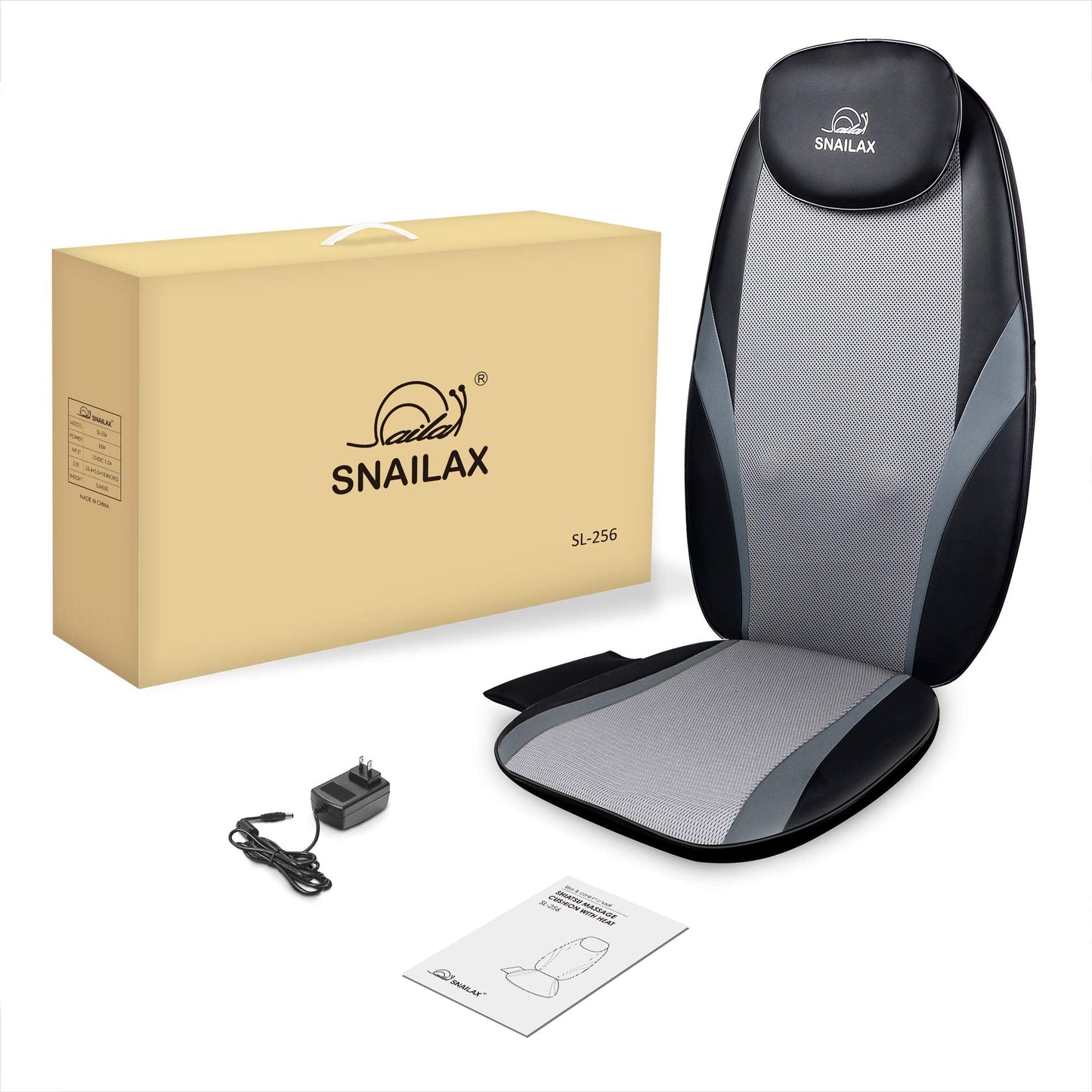 Snailax Shiatsu Back Massager with Heat Massage Chair Pad Kneading Back Massager for Pain Relief Deep Tissue Chair Massage Pad for Office Home, Gifts for Dad,Mom