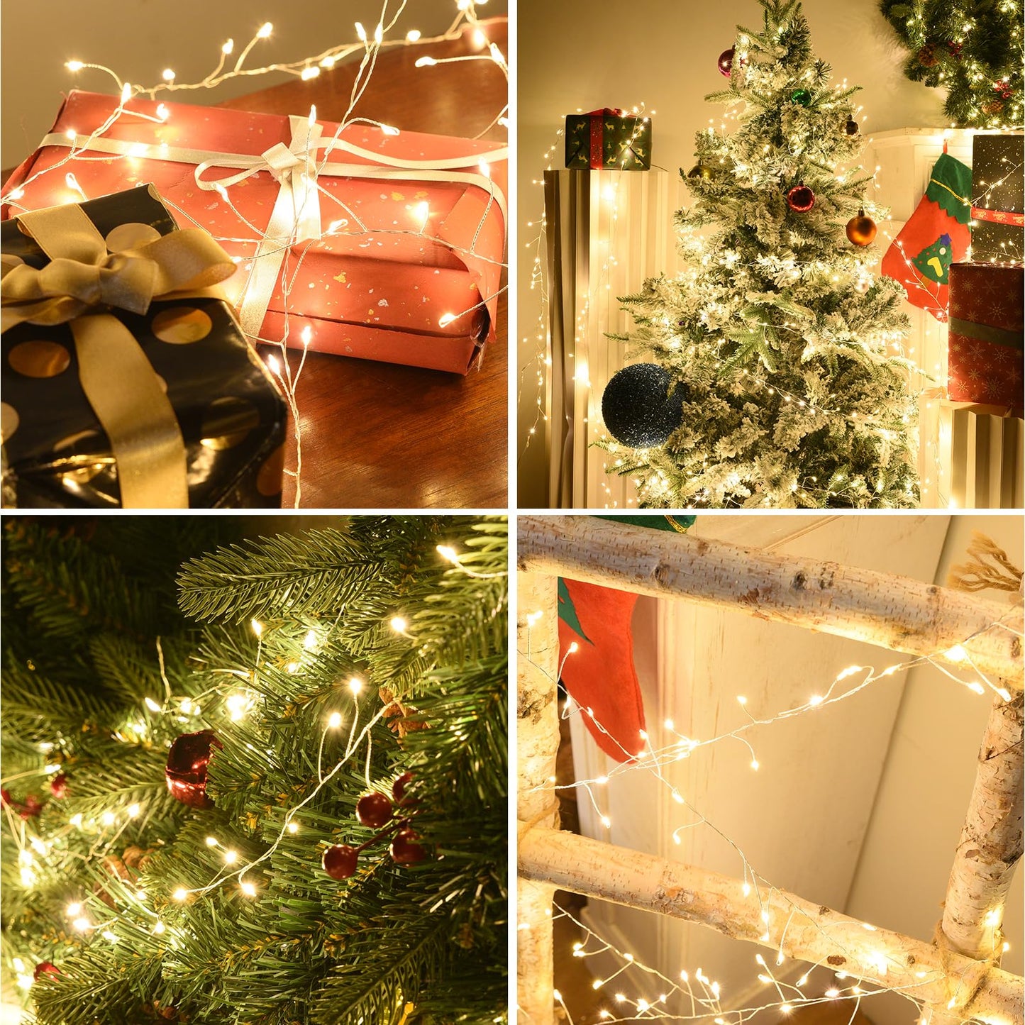 Fairy Lights Plug In Dailyart 3000 Led Cluster Lights With Timer 195Ft Waterproof Warm Twinkle String Light With Remote For Bedroom Wreath Garland Window Wedding Christmas Tree Decoration Sliver Wire