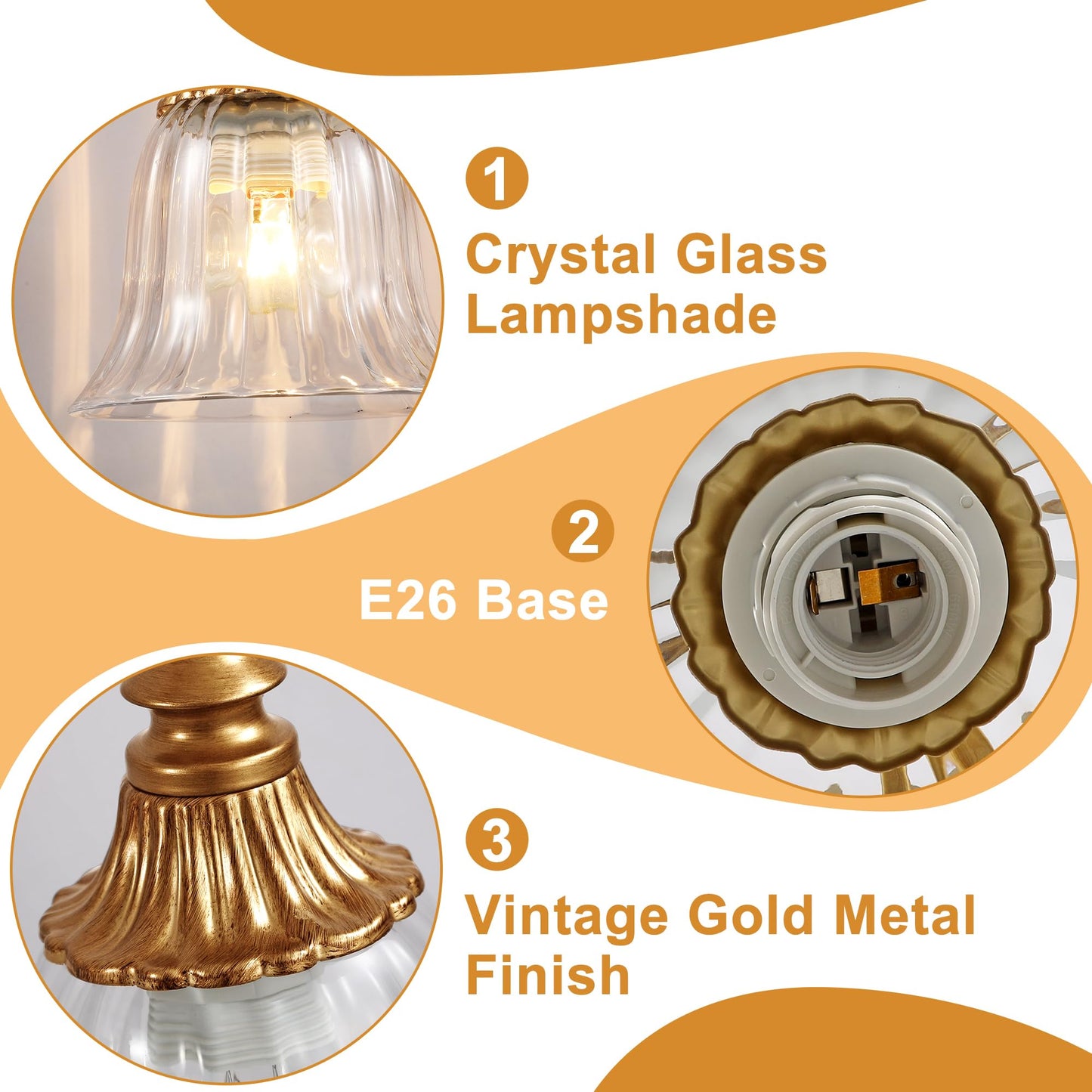 Lmnlvn Bathroom Vanity Gold Light Fixture  5 Lights Bathroom Lighting Matte Antique Brass Finish With Crystal Glass Shade  Gold Vintage Vanity Light For Bathrooms
