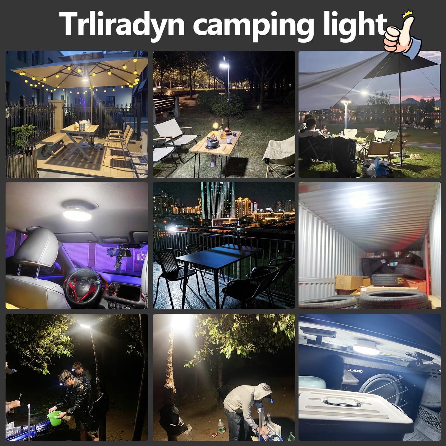 16500Mah Camping Tent Light  4000Lm 3 Color Lighting Modes Ipx5 Waterproof Led Hanging Tent Lantern Rechargeable Emergency Portable Magnet Outdoor Wireless Camping Lights