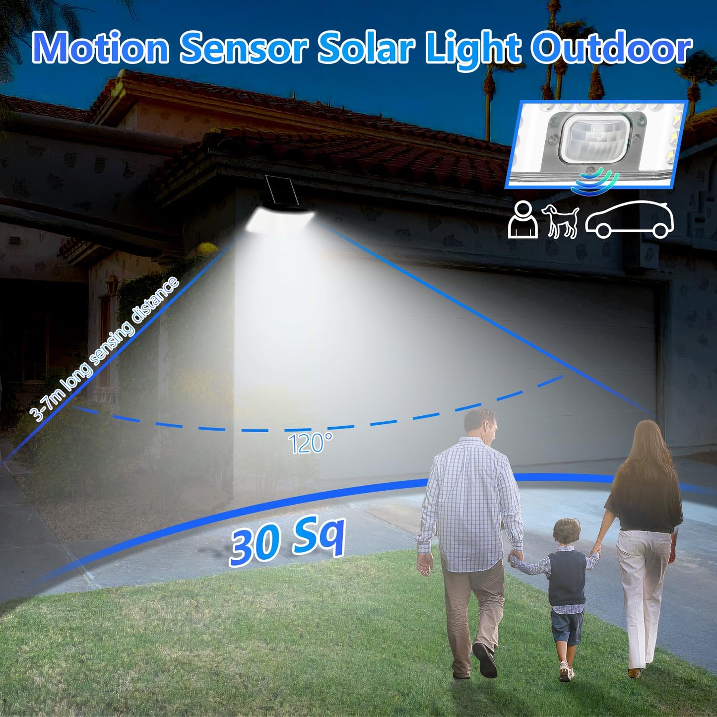 Tobusa 4-Pack Solar Flood Lights Outdoor Motion Sensor  4000Lm Led Solar Light With Remote  3 Modes  Waterproof Dusk To Dawn Solar Powered Security Lights  16.4Ft Cable Split Wall Lighting For Yard