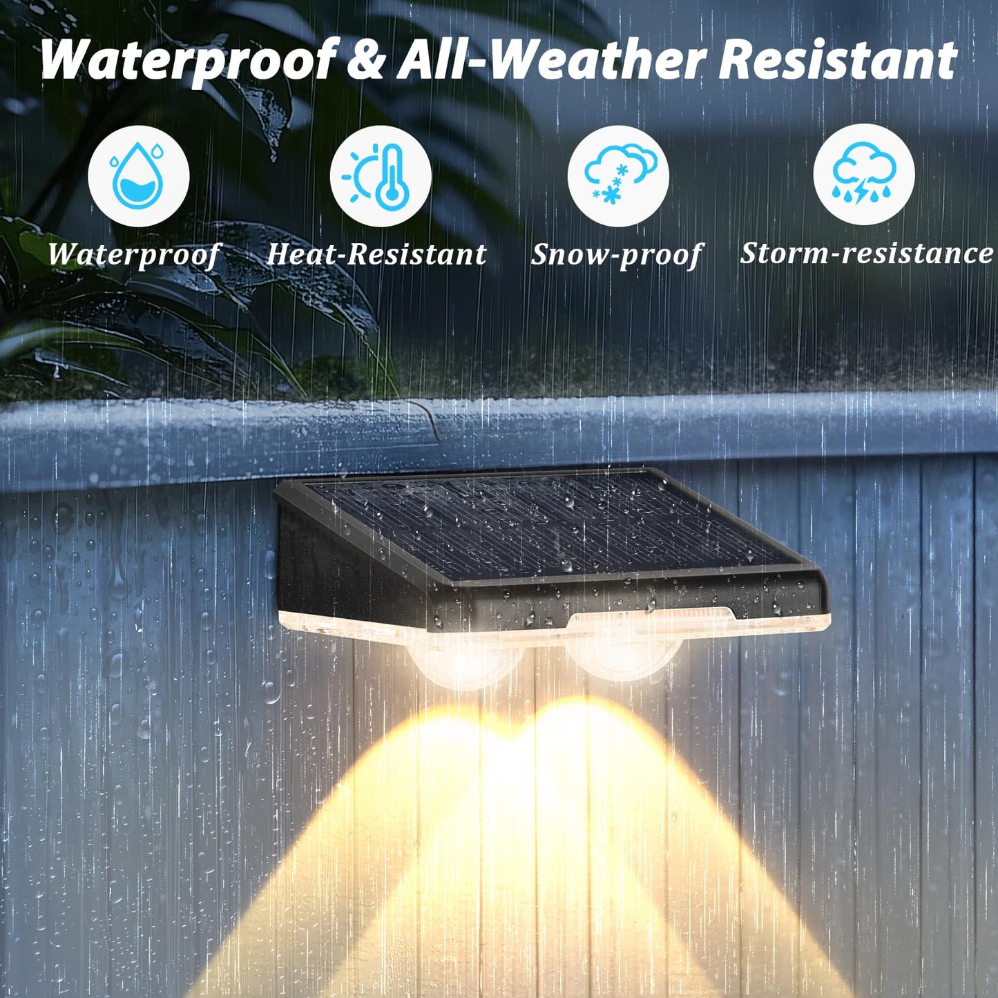 Solar Lights Outdoor 16-Pack  Waterproof Fence Lights Solar Powered With Warm White & 6 Rgb Colors & 2 Lighting Modes For Backyard  Deck  Step  Stairs  Balcony  Yard  Patio  Walkway  Pathway