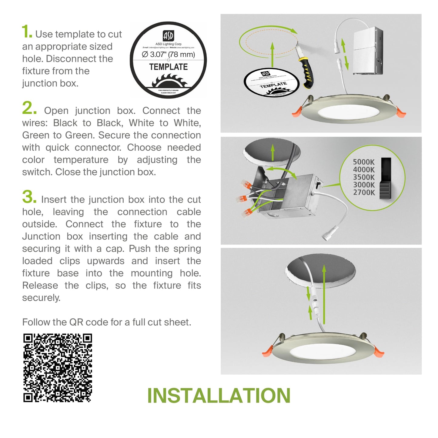 Asd 6 Pack 3 Inch Led Recessed Light 6W  5 Cct 2700K-5000K Cri90+  Ic Rated Ultra Thin Dimmable Ceiling Lights With J Box  Canless Wafer Downlight  Round Slim Panel Lighting  Energy Star Etl  Nickel