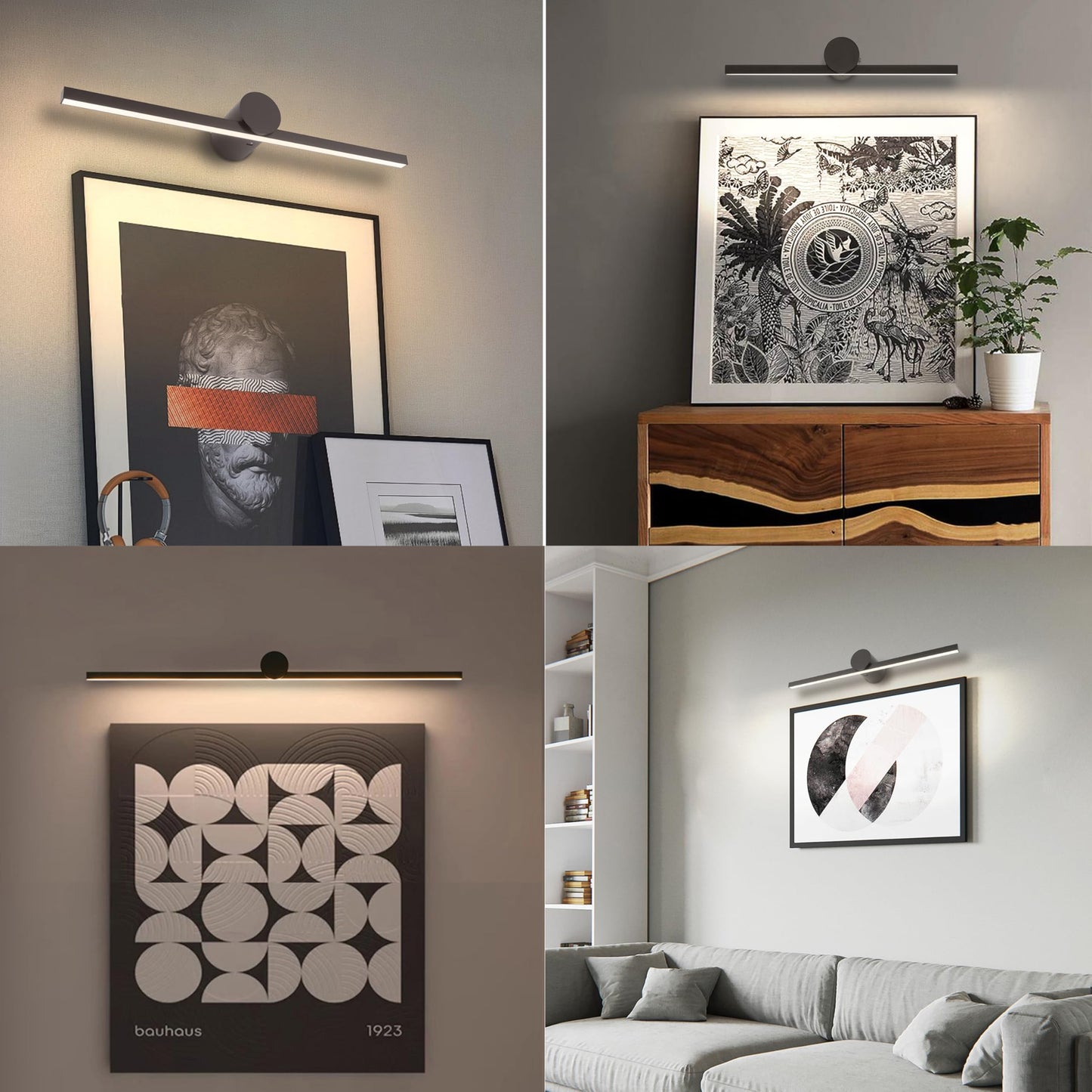 Zitostory Battery Operated Picture Light For Wall With Remote Minimalism Wireless Dimmable Art Lights For discomfort-reducingtings Rechargeable Gallery Light Artwork Lighting For Canvas  Portrait (Black 23 Inch)