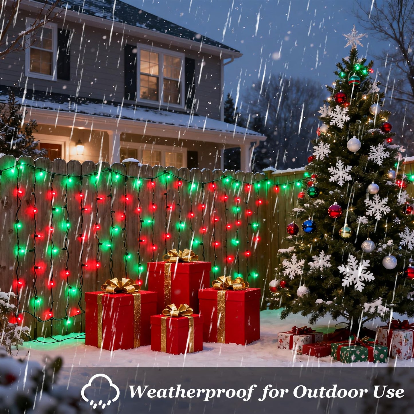 1500 Led 470Ft Christmas Lights Outdoor  Christmas String Fairy Lights With Timer & Memory  Waterproof 12 Modes Dimmable Twinkle Tree Lights For Home Patio Wedding Party Yard Xmas Decor  Red & Green