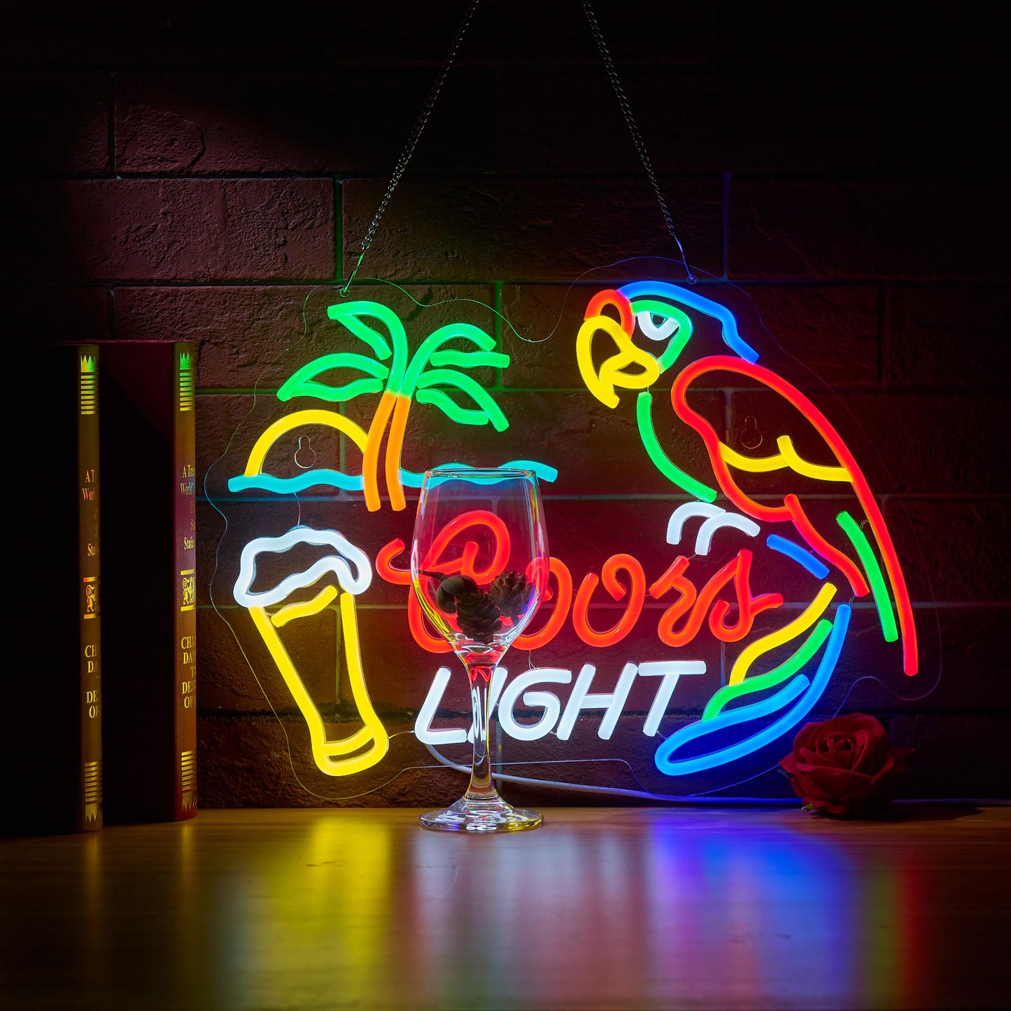 Bar Parrot Crs Light Neon Sign For malt-inspired Palm Tree Wall D?Cor Dimmable Switch Neon Led Light Up Signs With Usb Powered For Home Bedroom Man Cave Art Decor Gift
