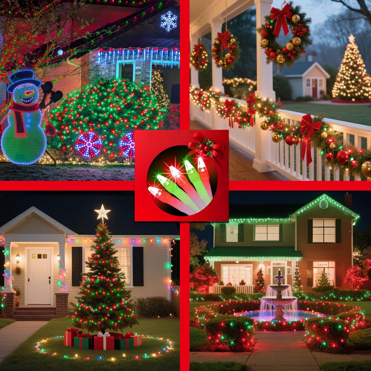 1500 Led Chrstmas Lights  470Ft Outdoor Christmas String Lights With 12 Modes  Red & Green Led String Lights With Timer Dimmable Waterproof For Tree Fence Garden Xmas Wedding Party Decor Red & Green