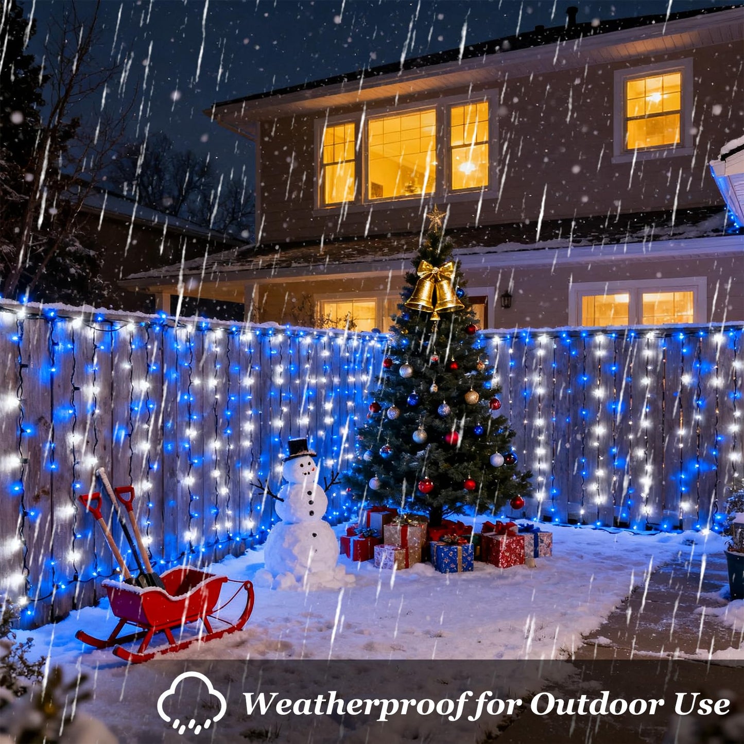 750 Led 240Ft Christmas String Lights Outdoor With 12 Lighting Modes  Green Wire Christmas Lights With Timer & Dimmable  Waterproof Plug In Fairy Lights For Room Party Home Patio Xmas  Blue & White