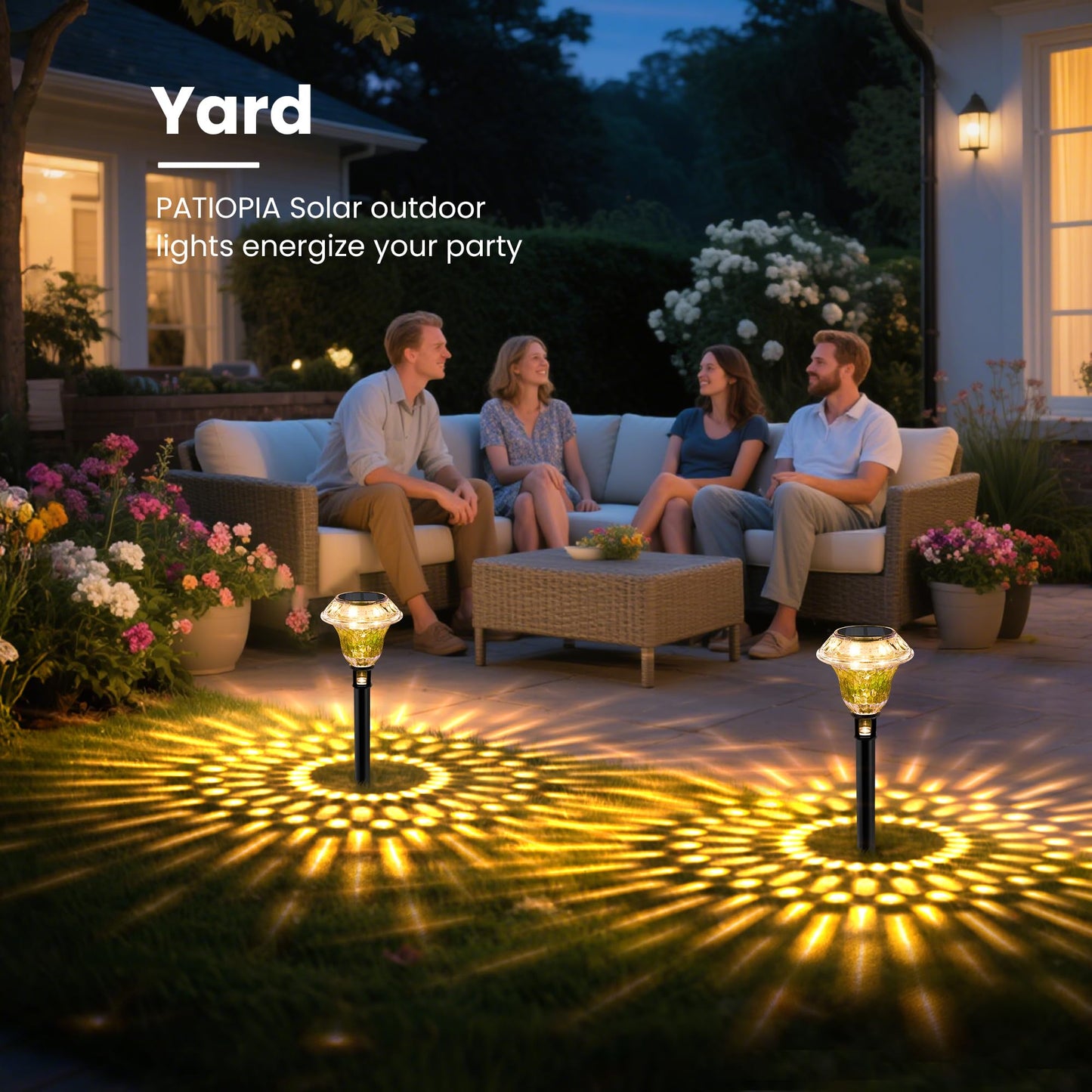 Patiopia Solar Pathway Lights Garden Decor For Yard  Solar Garden Lights For Outside Waterproof Landscape Lighting  Garden Decorative For Walkway  Driveway  Yard  Landscape  Lawn (8 Pack Warm White)