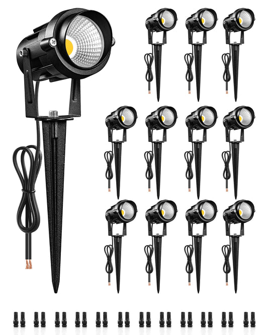 Wilawels 6W 700Lm Low Voltage Landscape Lighting  12V Ac/Dc 3000K Warm White Led Low Voltage Landscape Lights  Ip65 Waterproof Outdoor Spotlights With Connectors For Garden Tree Yard 12Pack W01Slp1206