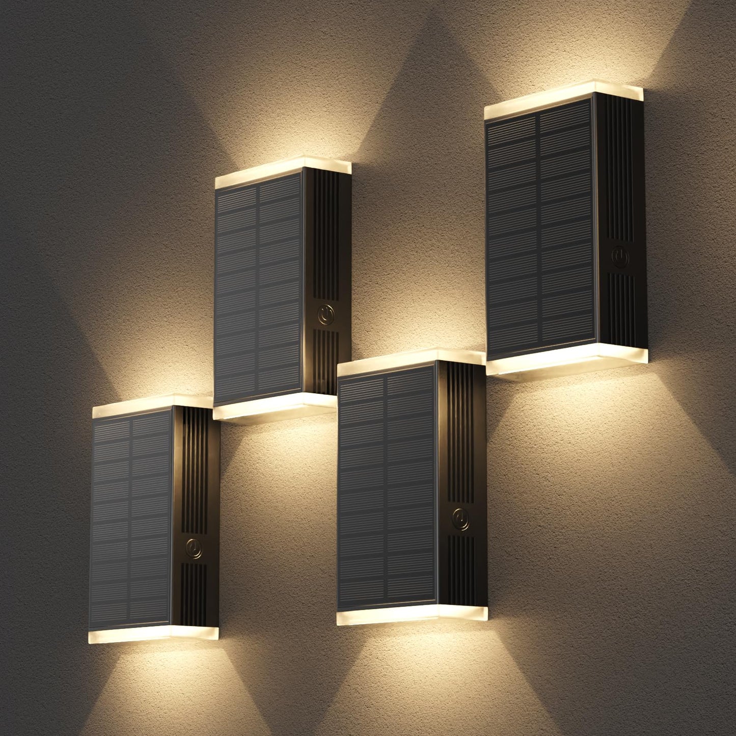 Ugdluck Solar Wall Light Outdoor 3000/4000/6000K 3 Modes Dusk To Dawn Lighting Wall Sconce Ip67 Waterproof Up And Down Solar Lights Outdoor For House  Garage  Porch Doorway (4 Pack)
