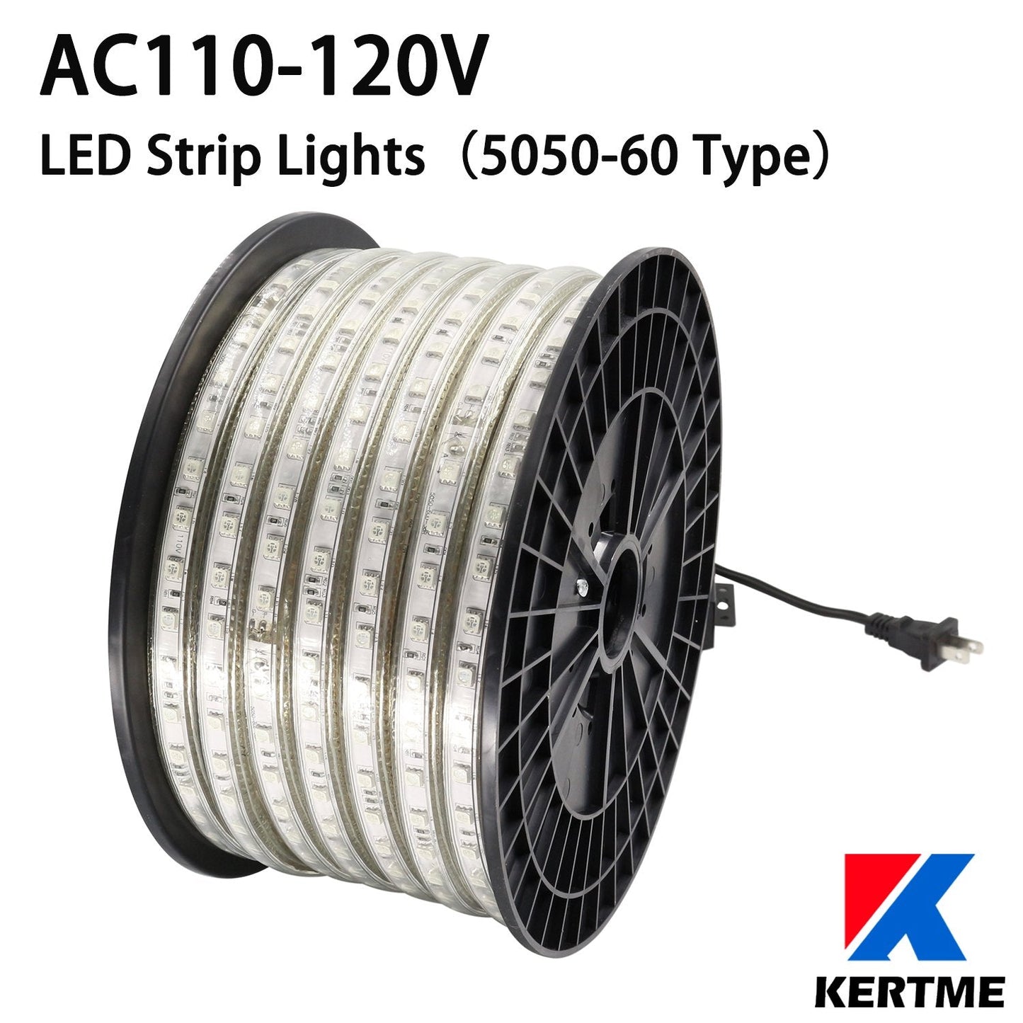 KERTME 5050 RGB LED Strip Lights, 40m Waterproof Dimmable Multi-Color Rope Light with Remote