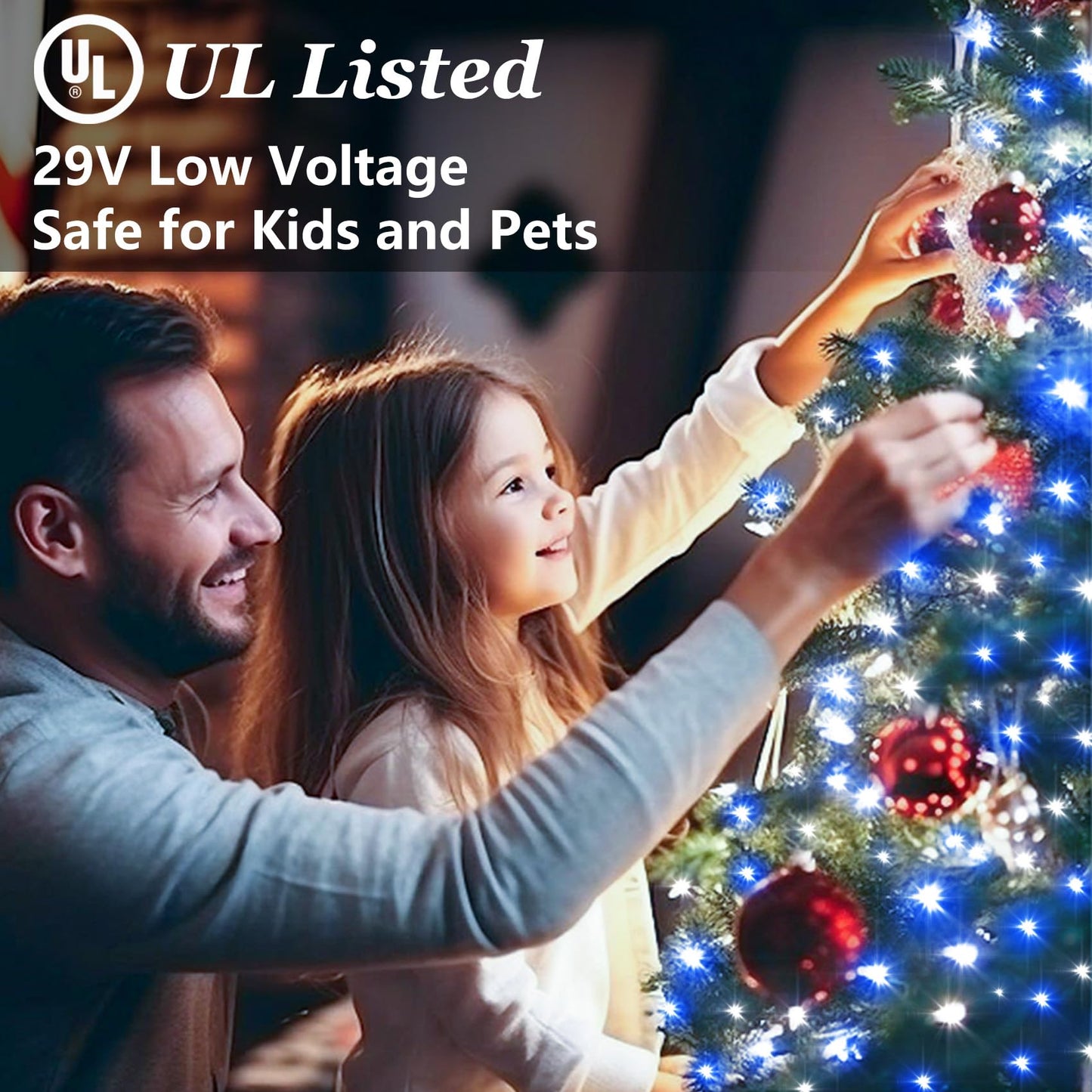 1500 Led 470Ft Christmas Lights Outdoor  Christmas String Fairy Lights With Timer & Memory  Waterproof 12 Modes Dimmable Twinkle Tree Lights For Home Patio Wedding Party Yard Xmas Decor  Blue & White