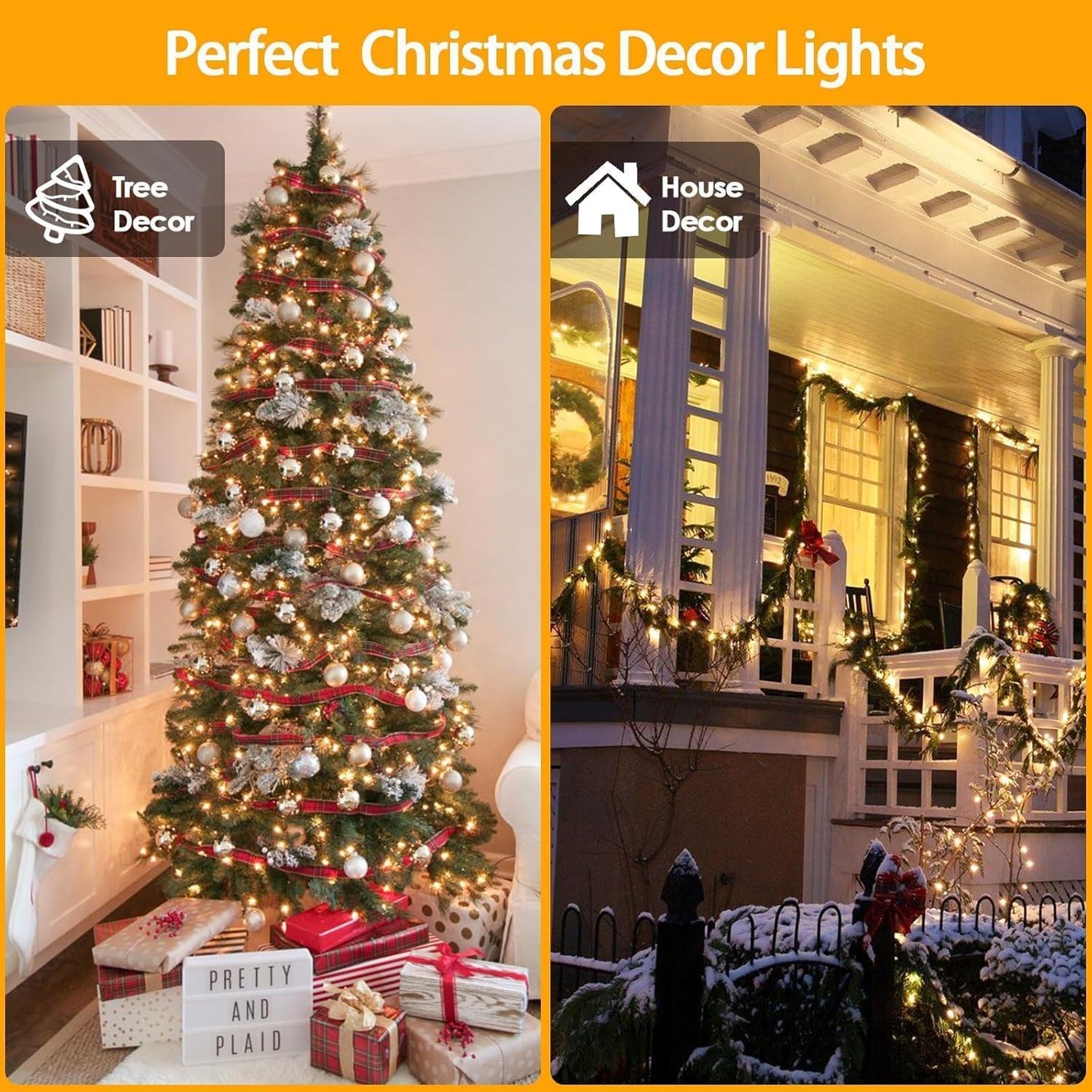 6 Pack 270Ft Solar Christmas Lights Outdoor Waterproof  Super Bright 480 Led Solar String Lights With 8 Lighting Modes  Green Wire Twinkle Tree Light For Outside Xmas Party Decorations (Warm White)