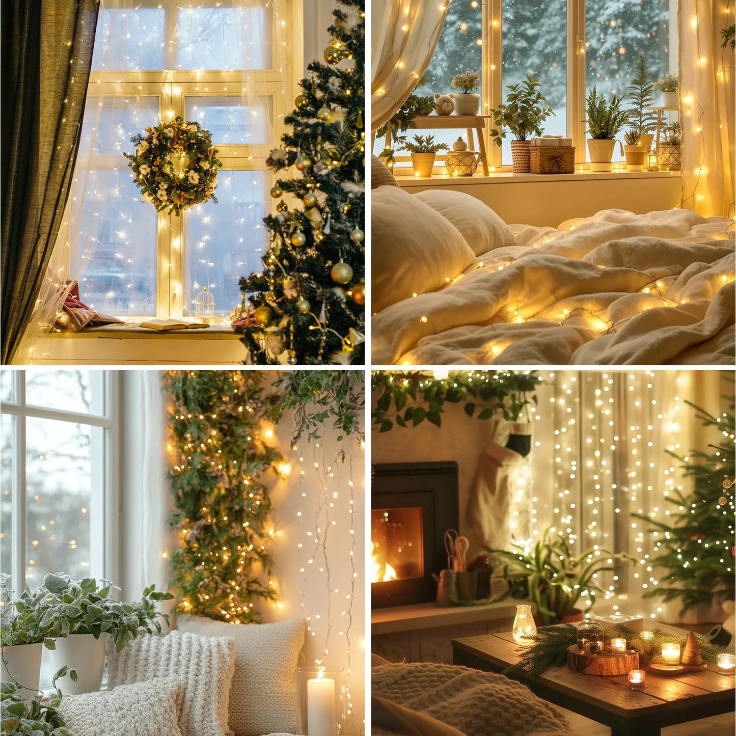 Dailyart Fairy Lights Plug In  2000 Led Twinkle String Light With Remote 130Ft Waterproof 8 Modes Warm Cluster Lights With Timer For Bedroom Wreath Window Wedding Christmas Tree Decoration Gold Wire