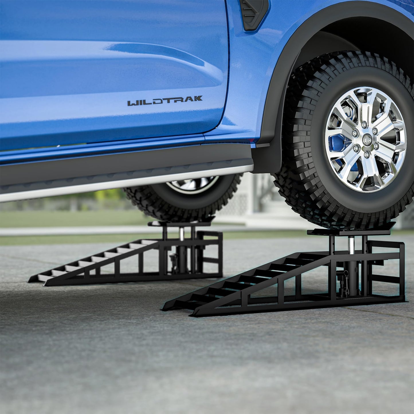 2 Pack Hydraulic Car Ramps 5 T 10000 LBS Low Profile Car Lift Service Ramps Truck Trailer Garage,Height Hydraulic Vehicle Ramps