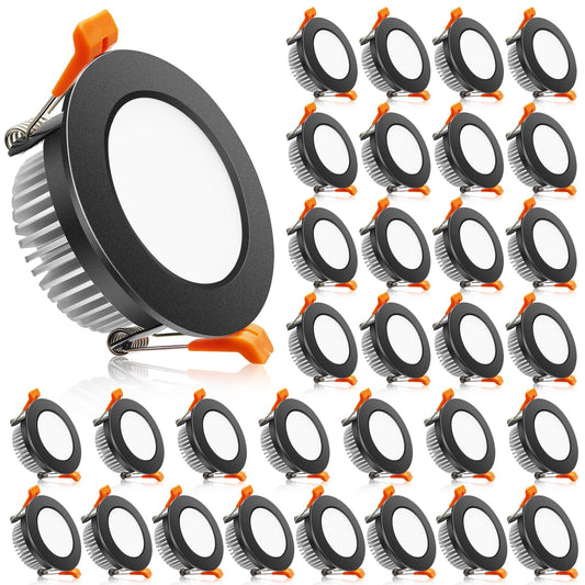 2 Inch Led Downlight  32 Pack Recessed Lighting Dimmable Ceiling Light  3W  4000K Natural White  Cri80 With Led Driver(35W Halogen Equivalent)  Black