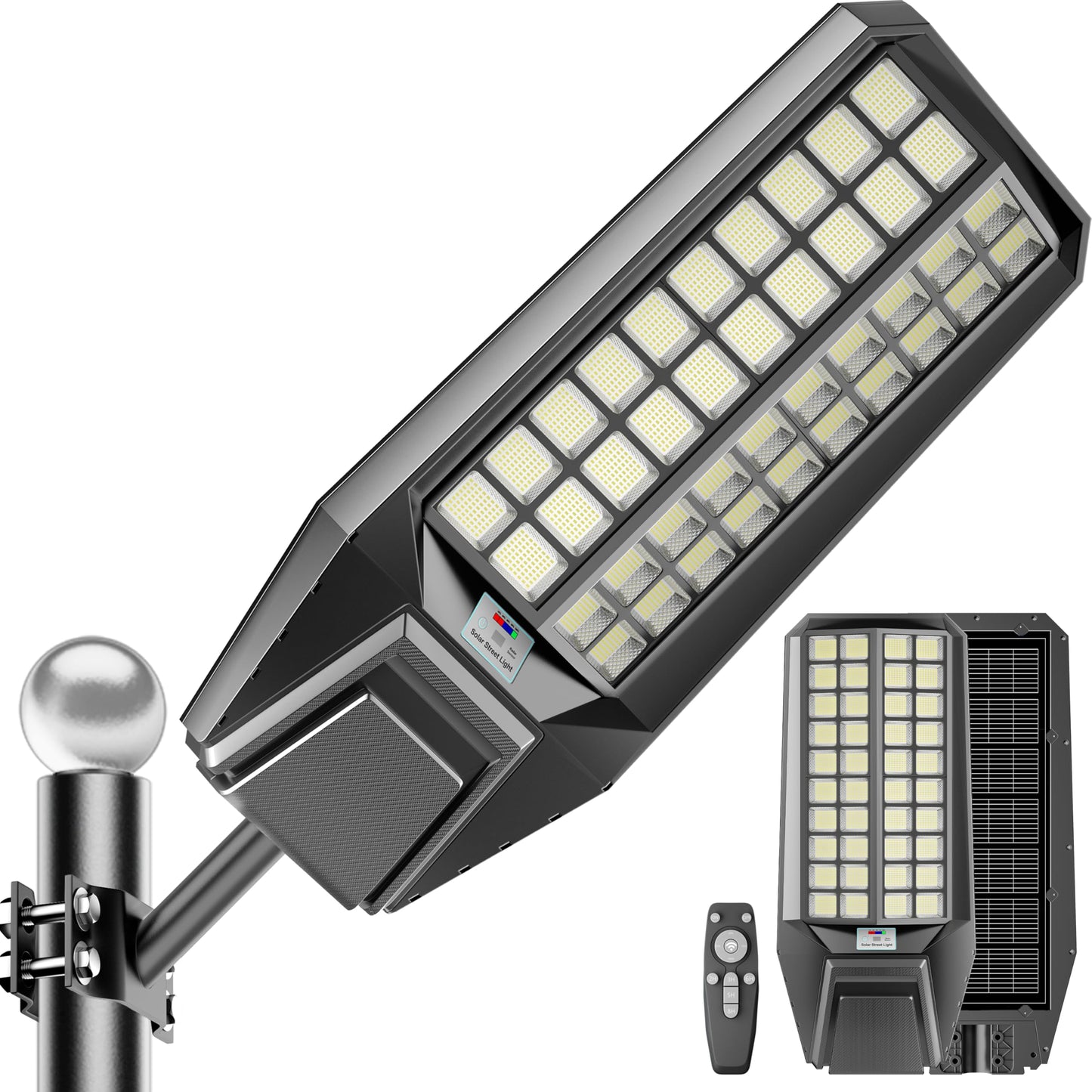 Loyoele Utral-Large Solar Street Light Solar Flood Lights Outdoor Waterproof Motion Sensor Led Lights Dusk To Dawn Lights With Remote  Solar-Powered Parking Lot Light Commercial Area Lighting