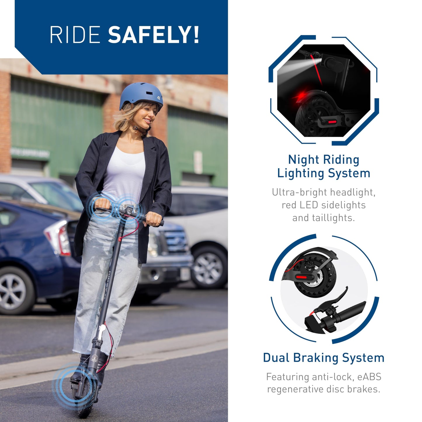 Hiboy S2 Electric Scooter - 8.5" Solid Tires - Up to 17 Miles Long-Range & 19 MPH Portable Folding Commuting Scooter for Adults with Double Braking System and App (Black&Space Grey)
