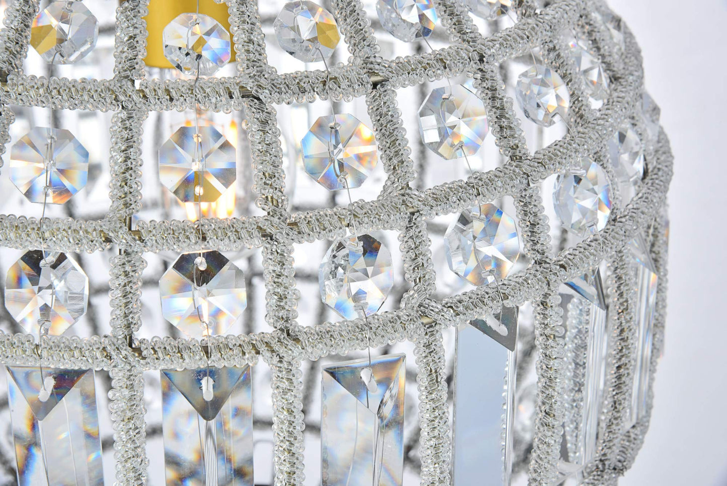 Elegant Lighting 1-Light Pendant Lamp, Royal Cut Crystal, 12in Depth x 18.5in Height, Dark Bronze Finish, Model 1205D12DB/RC