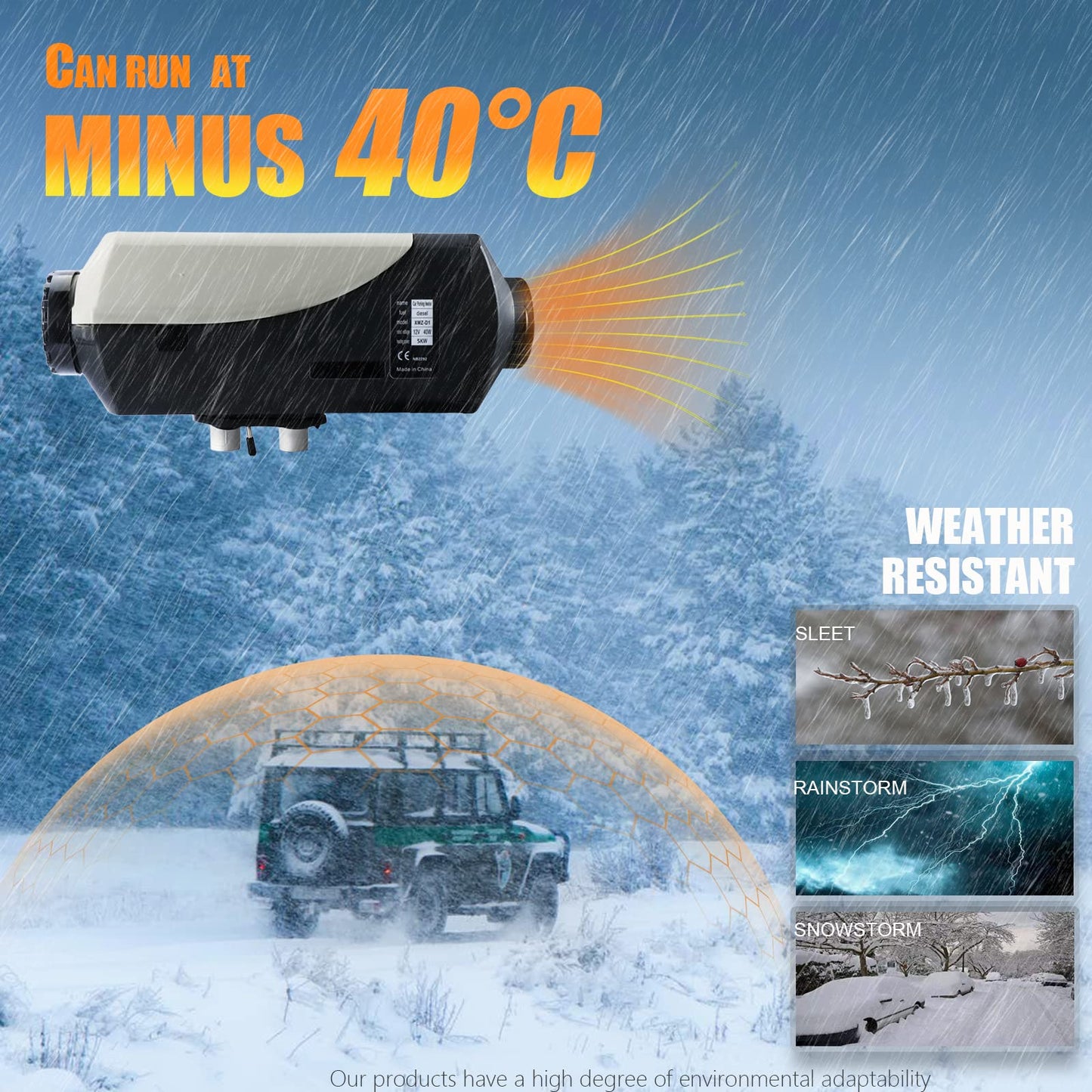 WAYSKA Diesel Heater 12V, 15L Tank, Diesel Air Heater 5KW, Muffler, Diesel Parking Heater with LCD Monitor & Remote Control for Trucks, Trailer, Boat and Motor-Home