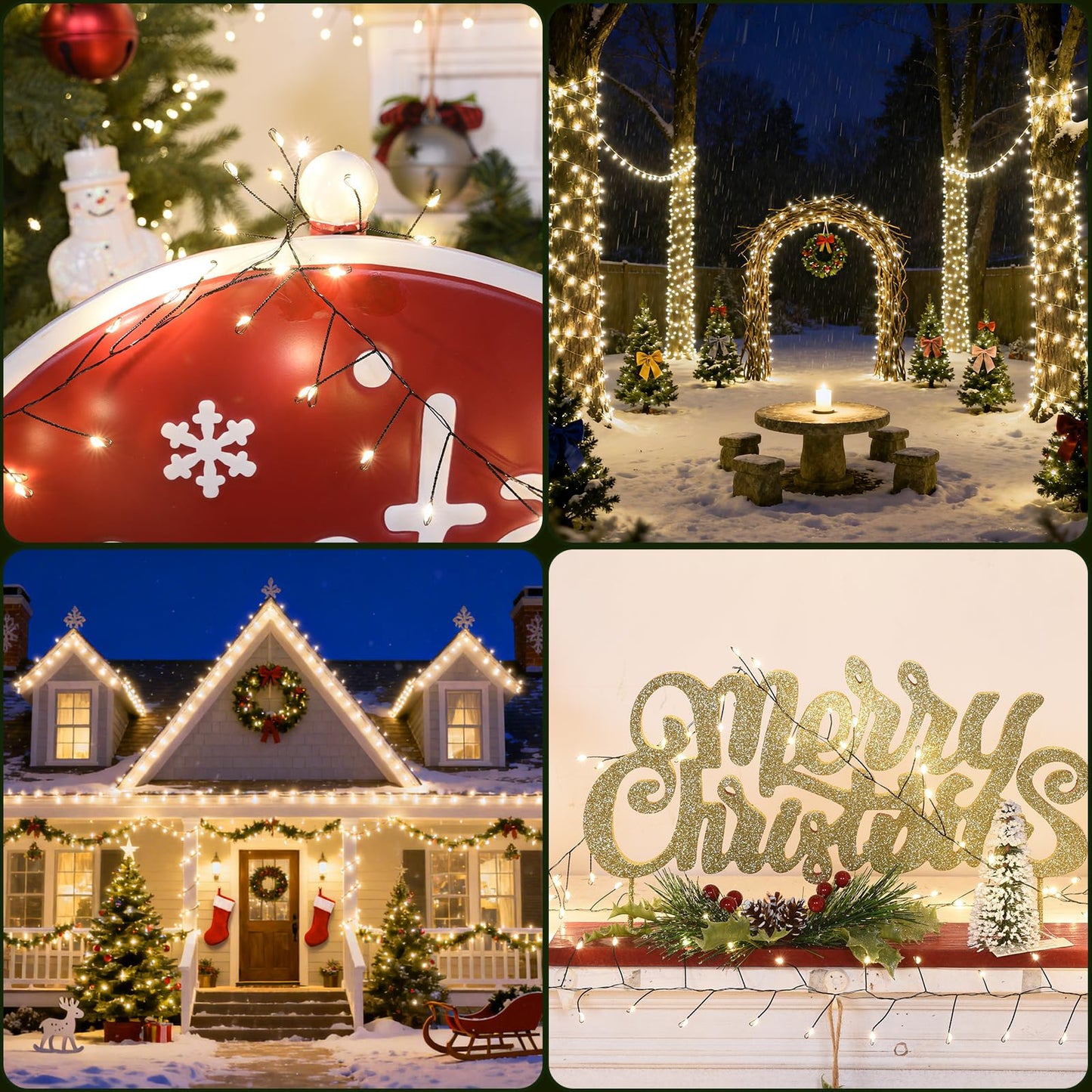 Lycklig Fairy Lights Plug In 65Ft 1000Led Warm Christmas Wreath Twinkle Lights With Timer Remote Waterproof Fire er Firefly Cluster String Light For Bedroom Graland Party Tree Decor Black Wire