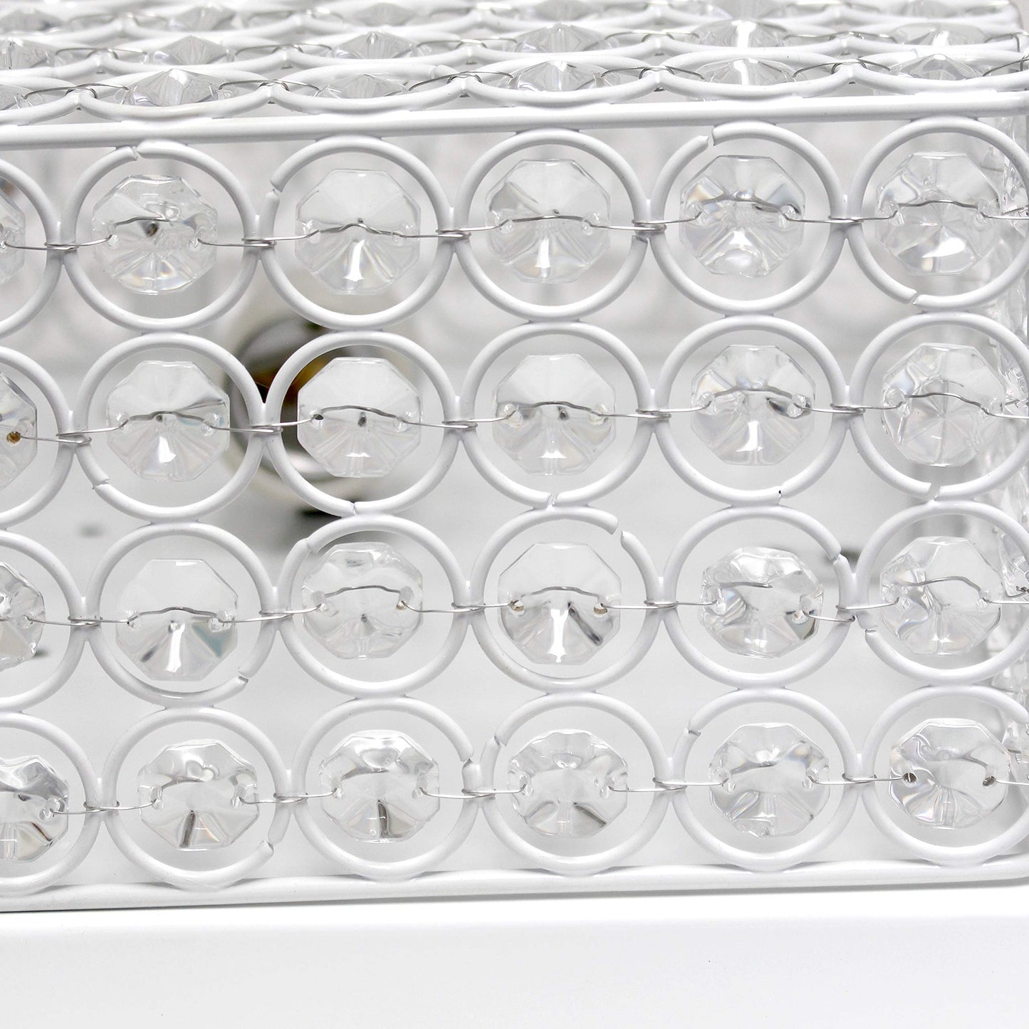 LALIA HOME 2-Light Flush Mount Ceiling Light, 12 Inch Square, Metal, White, Model LHM-2004-WH