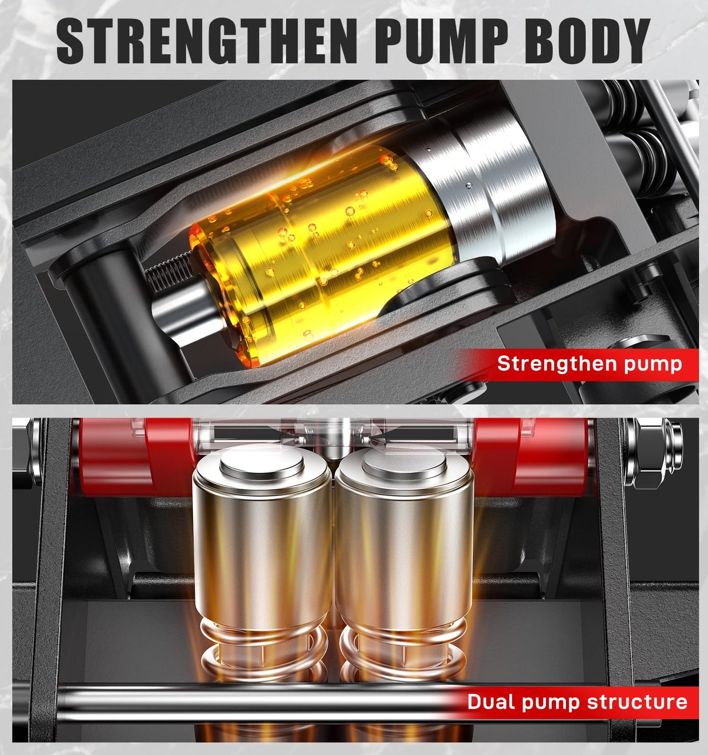 HUGOASIS 3 Ton Dual Pump Low Profile Floor Jack,Lifting Range 2.95" to 19.88", Heavy Duty Steel Hydraulic Car Jack with Fast Lift & 360° Swivel Wheels for Truck,SUV,Garage, Sport Utility Vehicle,Red
