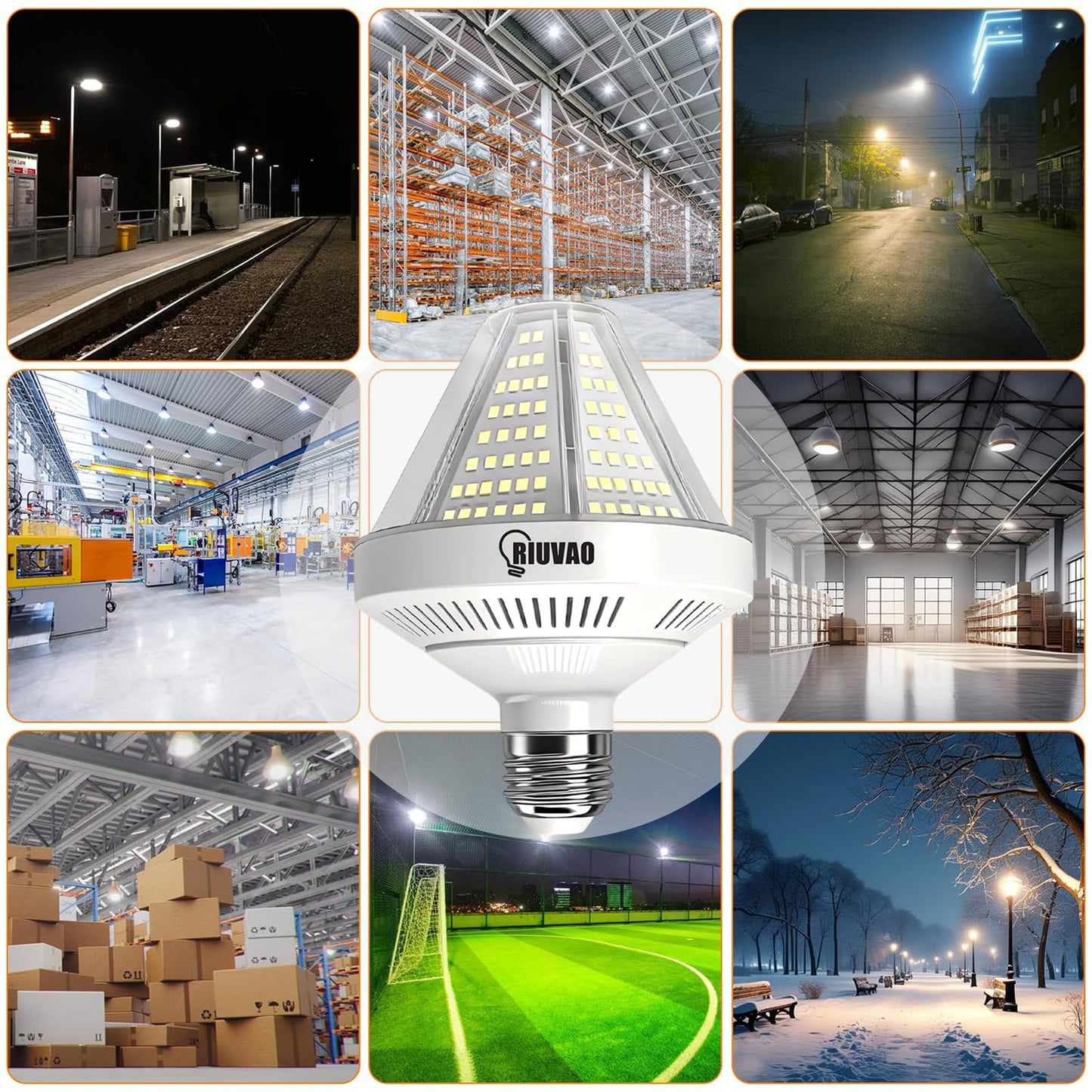 700W Equivalent Led Corn Light Bulb  10500 Lumen E26/E39 Light Bulbs 70W 5000K Daylight White  Ind.-Grade 2-Pack Large Area Lighting For Indoor/Outdoor Garage  Warehouse  Yard  Commercial Spaces