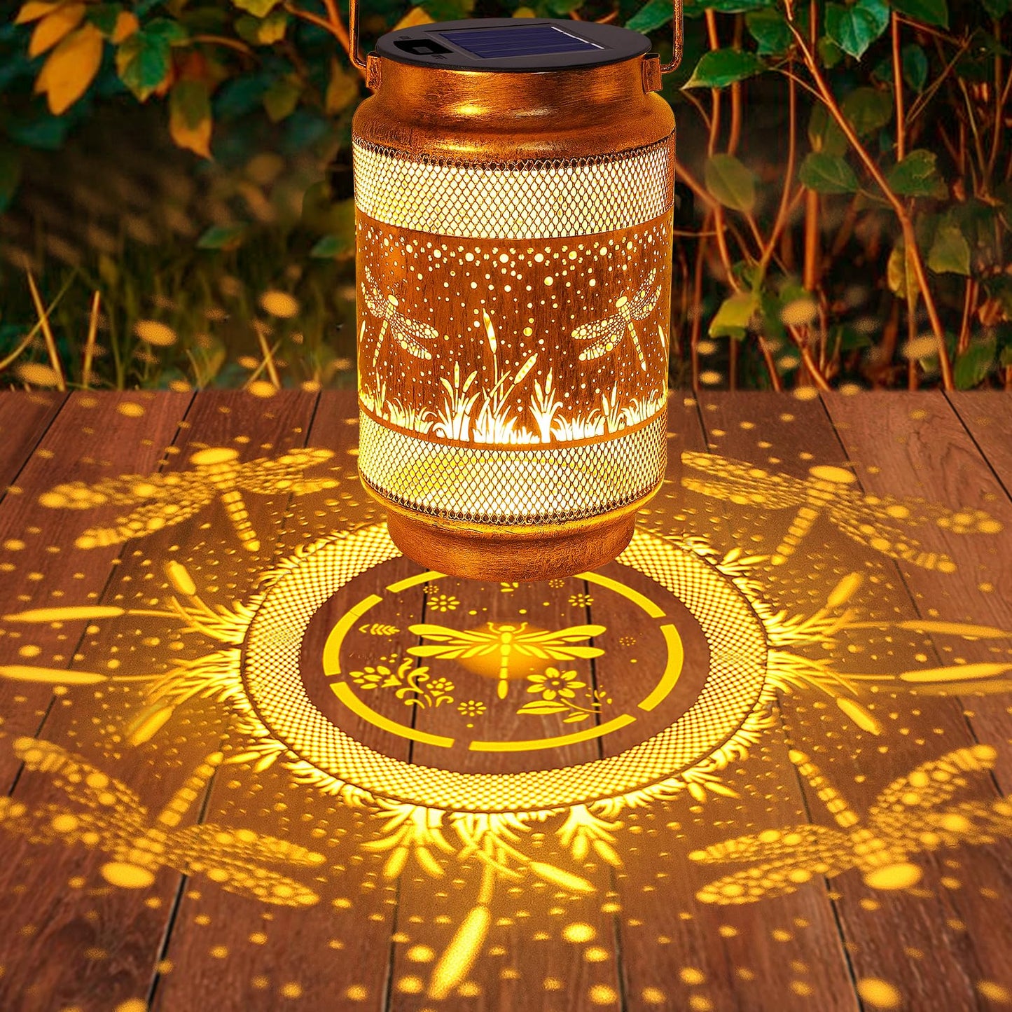 2 Pack Dragonfly Solar Lanterns Outdoor Waterproof Solar Garden Decor  Birthday Gifts For Christmas Women Mom Grandma  Metal Hanging Lights With Shepherd Hook For Outside Yard Patio Pathway Porch