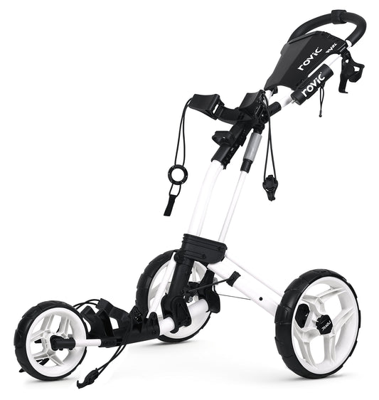 Rovic Model RV2L | 3-Wheel Golf Push Cart (Arctic/White)