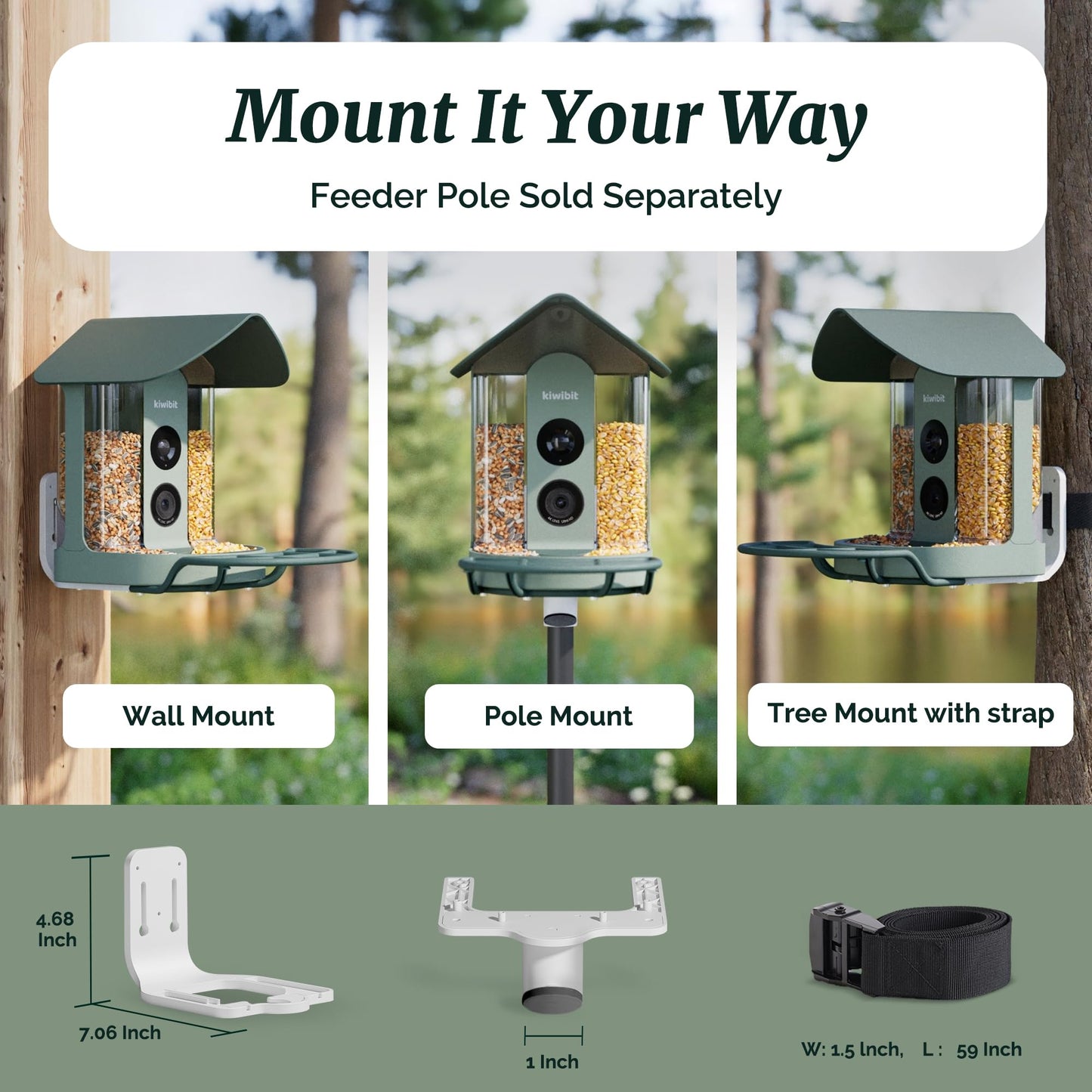 Beako™ Smart Bird Feeder with 4K Camera Solar Powered for Outdoors - UHD Live Stream for Birdwatching, AI Identification 10,000+ Bird Species, Real-Time Motion Detection, Ideal Gift for BirdLovers