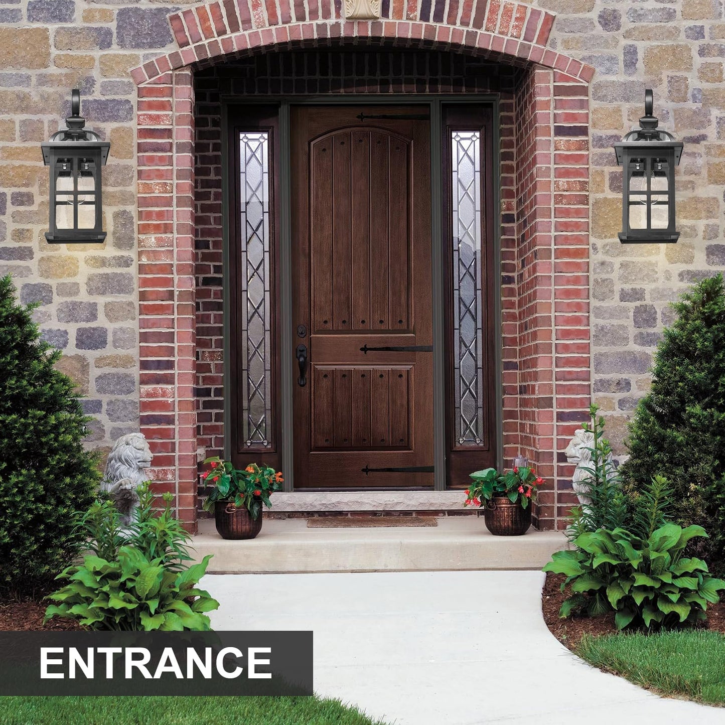 Darkaway 2Pcs Large Outdoor Wall Light  22Inch Exterior Light Fixture With Seeded Glass  Aluminum Outside Lights Sconces Exterior Lighting For House Porch Patio Doorway