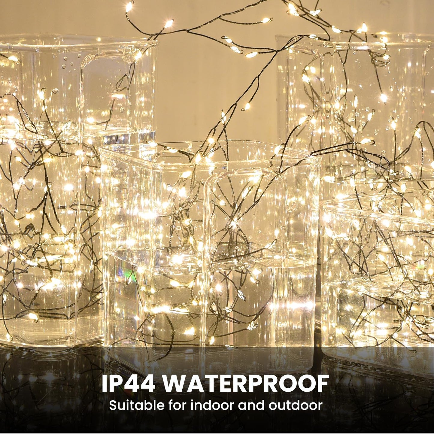 Dailyart Fairy Lights Plug In  3000 Led Cluster Lights With Timer 195Ft Waterproof Warm Twinkle String Light With Remote For Bedroom Wreath Garland Window Wedding Christmas Tree Decoration Black Wire
