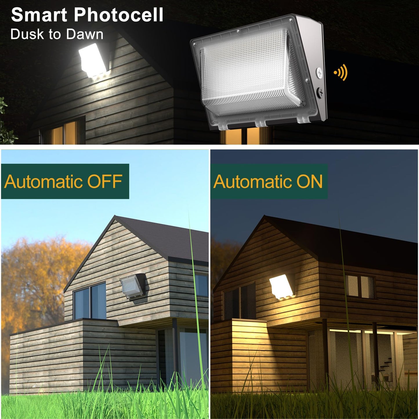 Acohook 6Pack 200W Led Wall Pack Lights  100-277V Dusk To Dawn With Photocell  30000Lm 5000K Daylight Ip65 Waterproof Outdoor Security Lighting  Energy Saving  Etl | 5-Year Warranty(Height:20~30Ft)
