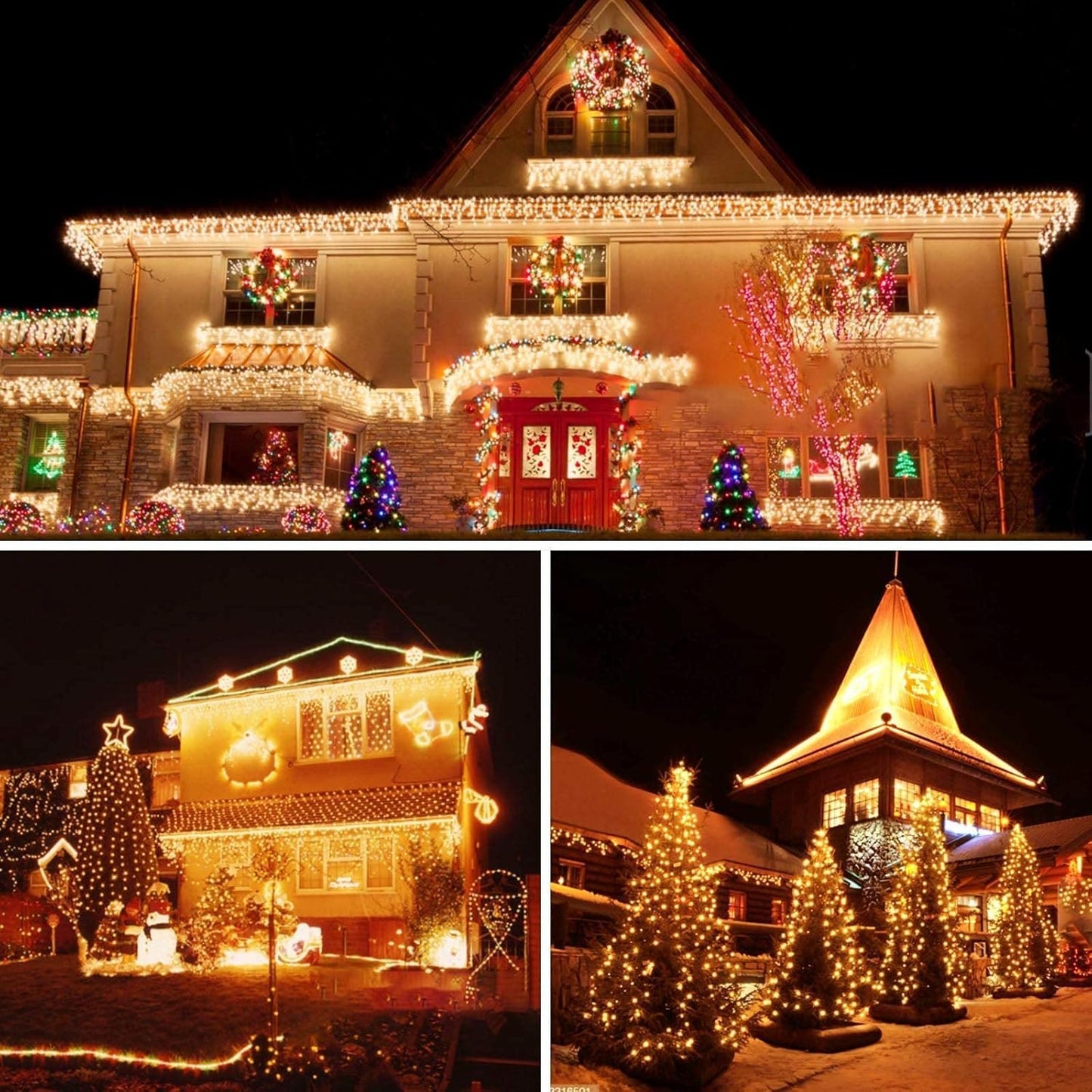 100Ft 2000 Led Cluster Christmas Lights  Christmas Tree Lights Outdoor Indoor With 8 Modes & Timer & Remote  Fire ers String Lights Waterproof For Garland Party Xmas Decorations  Warm White