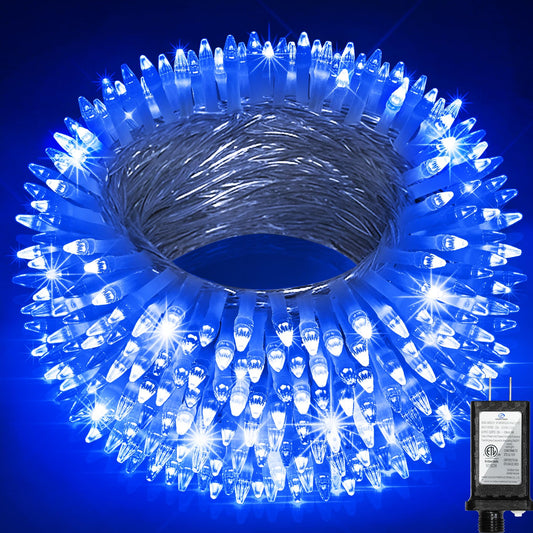 Xikengshq 750Led Christmas Lights Outdoor Use  240Ft 12 Modes Blue Led String Lights With Timer Dimmable  Waterproof Christmas Tree Lights For Xmas Patio Yard Fence Balcony Garden Party Decor Blue